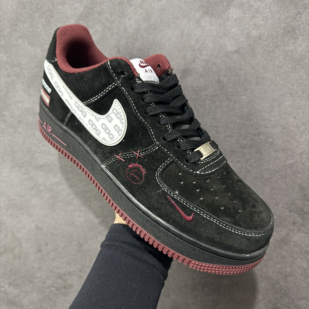 【纯原】Nike Air Force 1'07 Low Supreme联名 黑红鬼脸 空军一号低帮休闲板