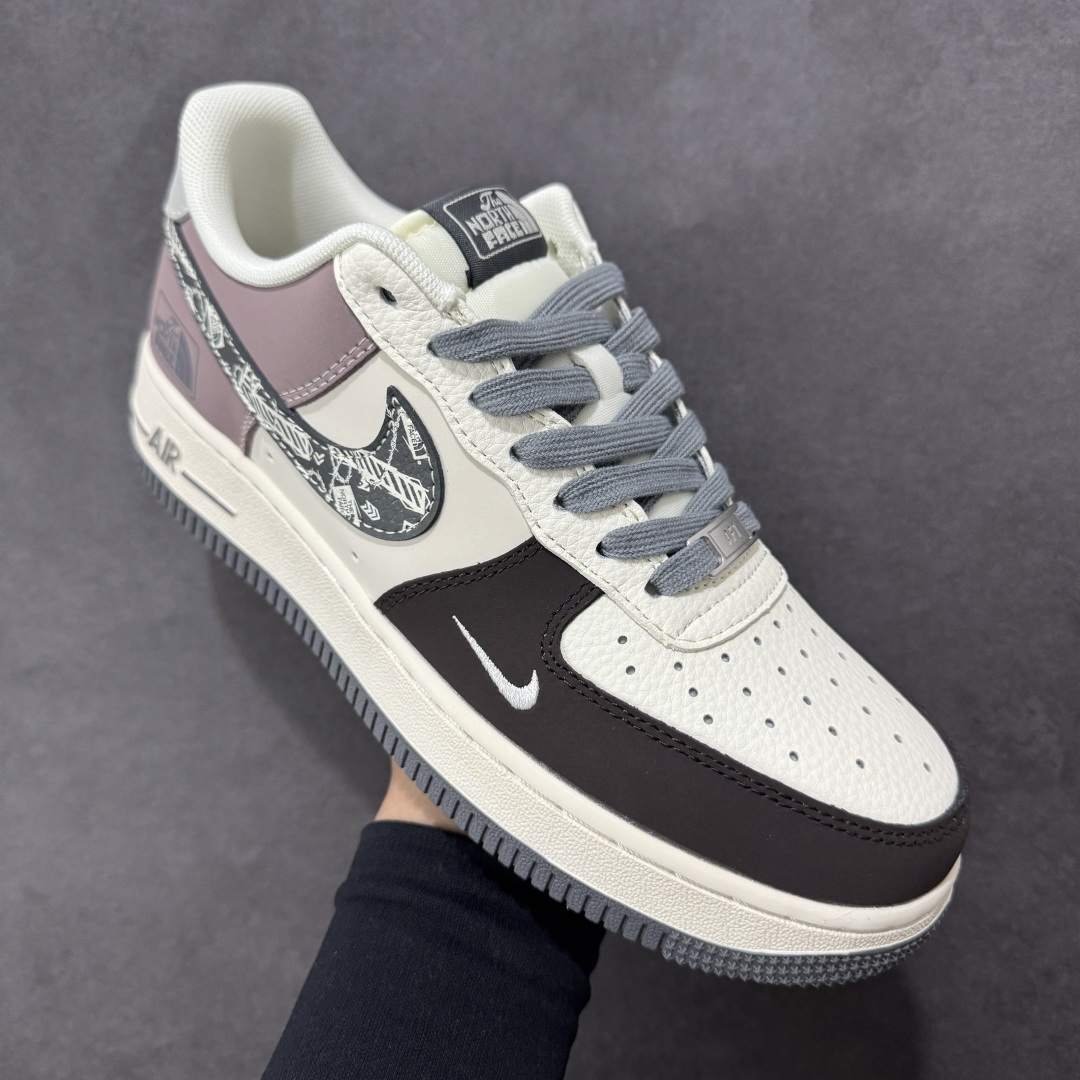 【纯原】Nike Air Force 1 '07 Low “北面联名——米灰黑涂鸦勾”空军一号 高端定制