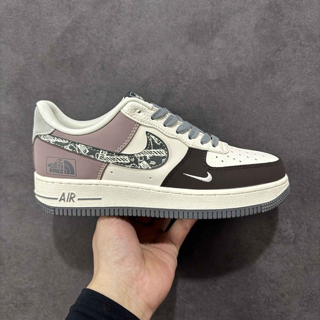 【纯原】Nike Air Force 1 '07 Low “北面联名——米灰黑涂鸦勾”空军一号 高端定制