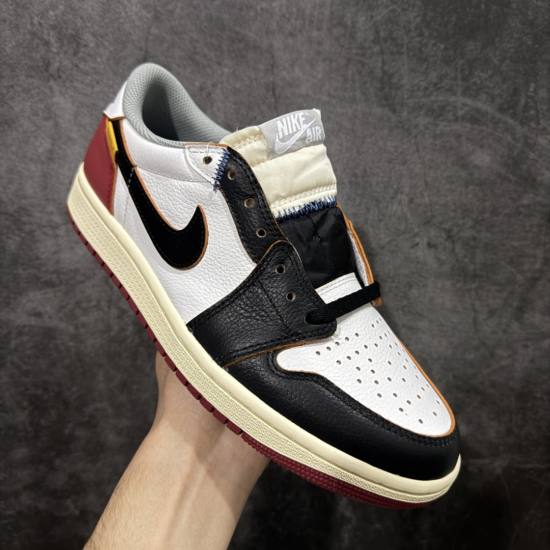 【纯原】Union x Air Jordan 低帮黑白红 AJ1低邦 男女同款 乔丹篮球鞋系列 HQ69