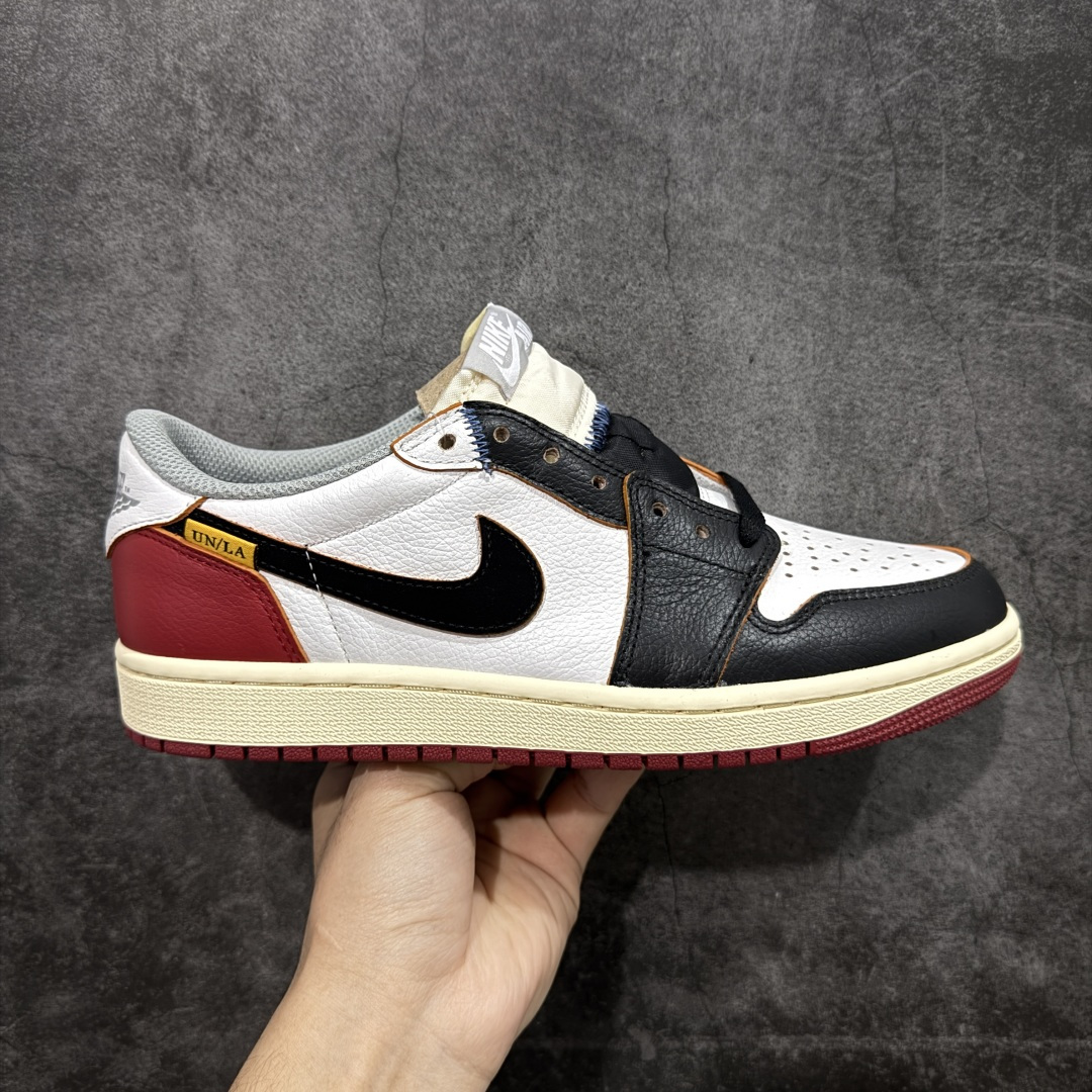 【纯原】Union x Air Jordan 低帮黑白红 AJ1低邦 男女同款 乔丹篮球鞋系列 HQ69