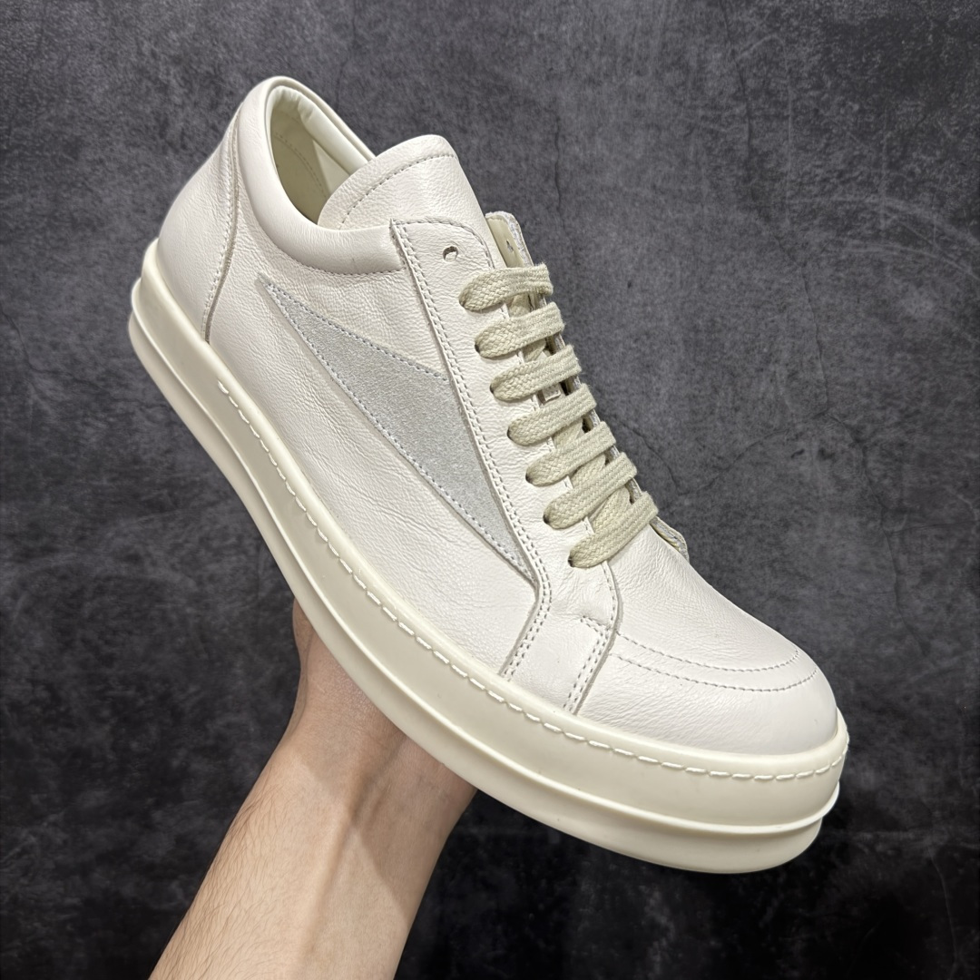 图片[3]-【XC2.0升级版】Rick Owens Vintage Low-Top Sneakers RO低帮系列暗黑高街经典增高休闲运动厚底板鞋 米白皮面 原厂皮批次上线 无需任何文案吹嘘！货硬就是王道！ 独家购入2025最新原鞋开发！重新调整最新批次细节！ 升级采用原厂粒面小牛皮打造！同步官方配备同规格材料布袋！标配原盒 加固硬盒外套 高标准出货！ PS：退换布袋丢失扣20 请知悉！ 尺码：38-45-选品中心