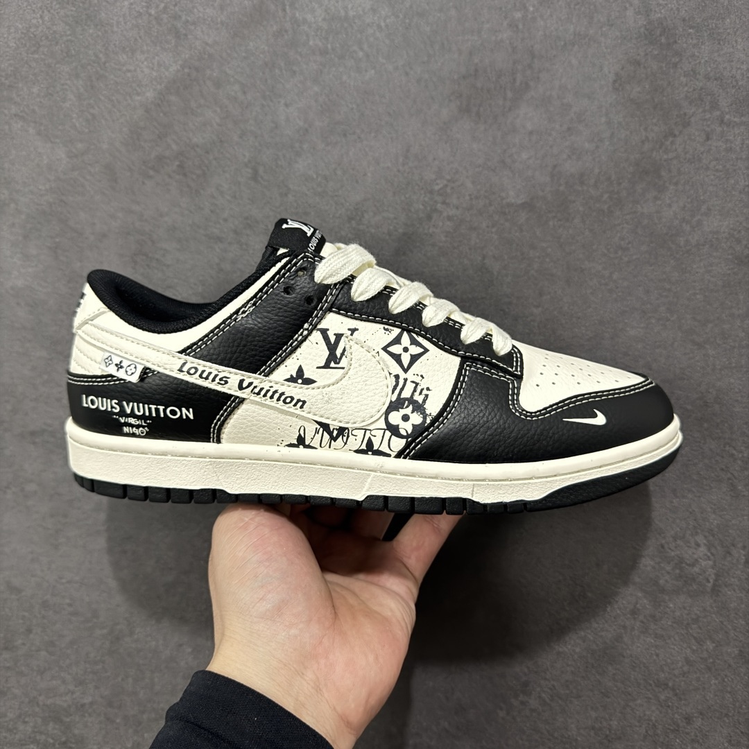 【纯原】Nike SB Dunk Low LV联名 米白黑印花 高端定制 低帮休闲板鞋#定制鞋盒 大厂纯