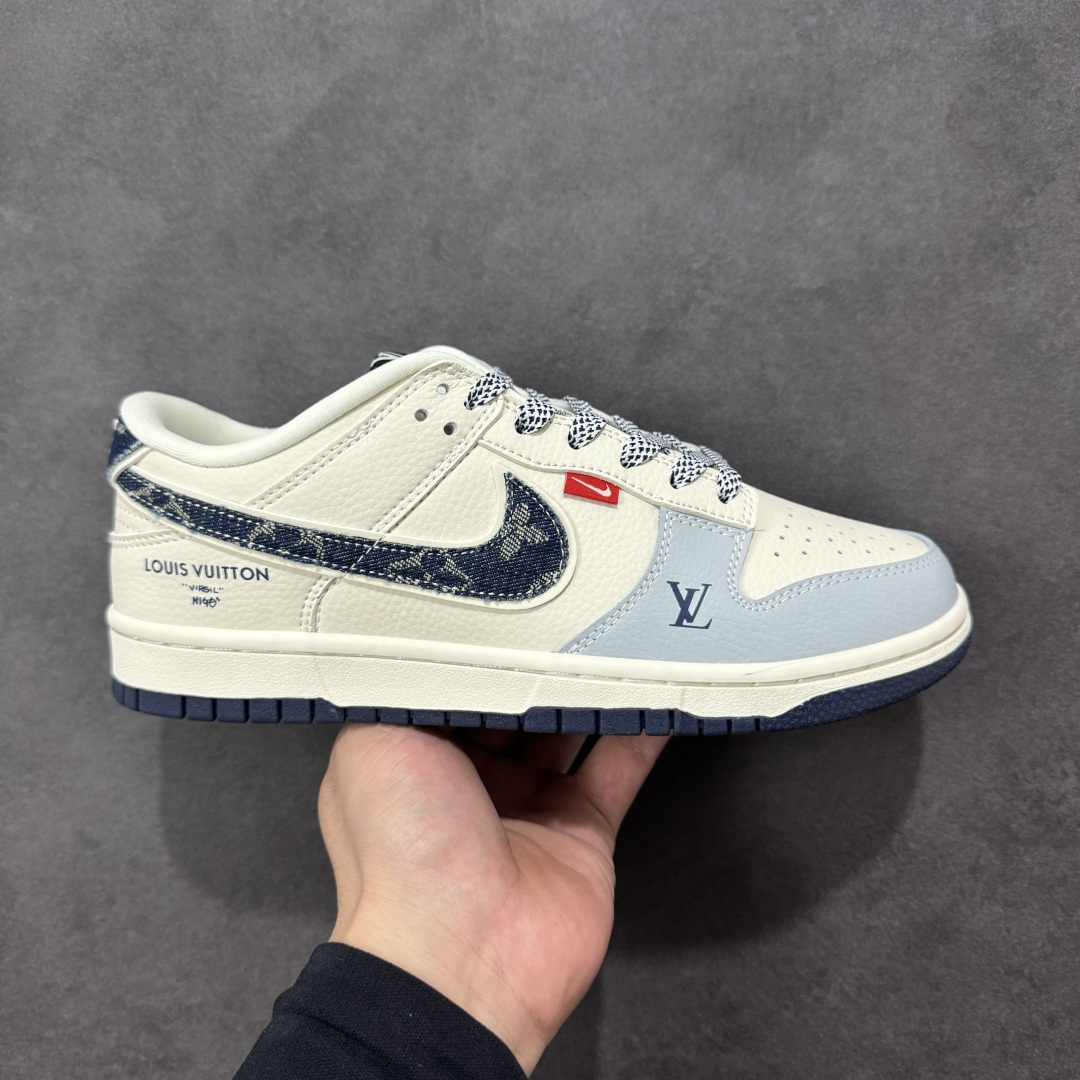 【纯原】Nike SB Dunk Low LV联名 米灰蓝牛仔 周年高端定制 低帮休闲板鞋#定制鞋盒 大