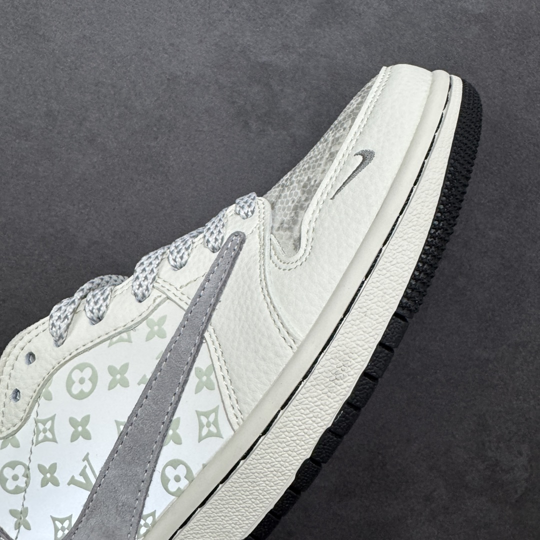 图片[5]-【定制版】Travis Scott x Jordan 1 Low “LV联名——印花米灰红” 高端定制 乔丹倒勾低帮休闲板鞋 大厂纯原品质出货 纯正版型 定制鞋盒 皮料切割干净无任何毛边 细节完美 超高清洁度 货号：QW5088-209 尺码：36 36.5 37.5 38 38.5 39 40 40.5 41 42 42.5 43 44 44.5 45-选品中心