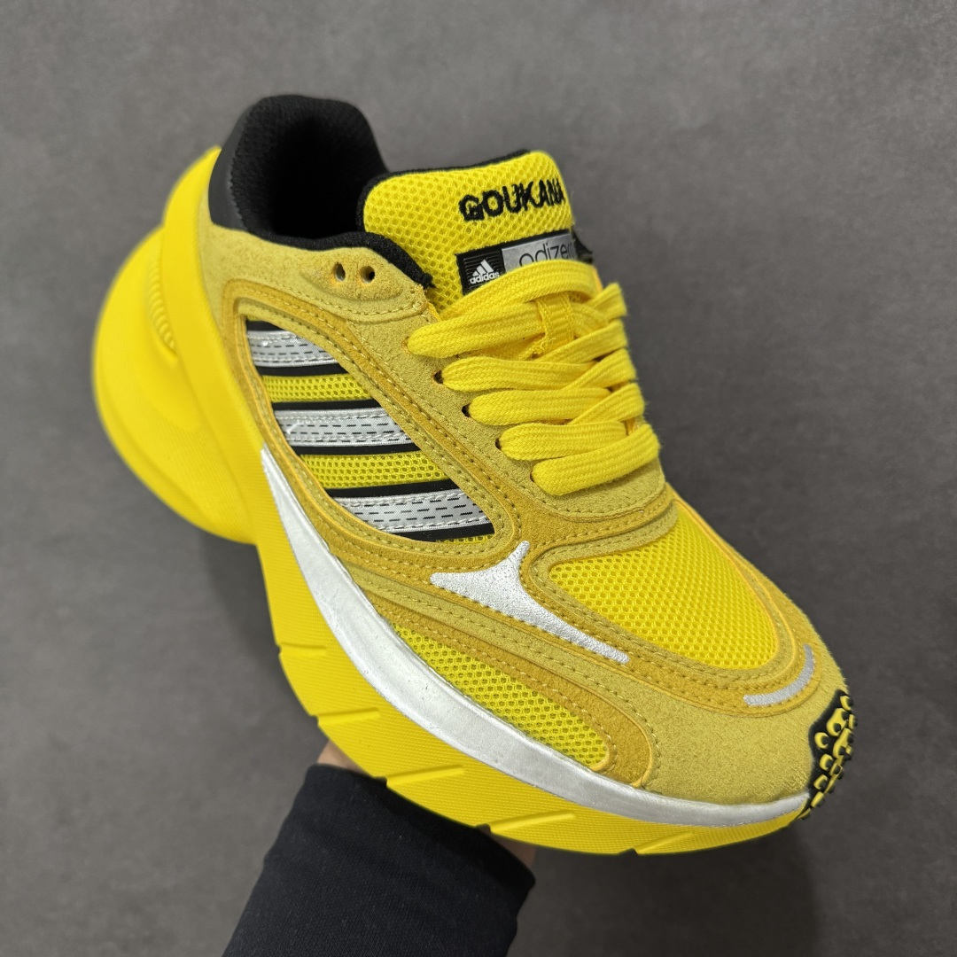 图片[3]-【公司级】Adidas Adizero Goukana 阿迪达斯 新款厚底低帮百搭休闲鞋 Adidas 再度以过往经典跑鞋为灵感，带来眼前这款复古与前卫共存的全新鞋款 adidas adiZero Goukana。Goukana 在日语中意味华丽，整体设计源于 2008 年的经典竞速跑鞋 adiZero Adios Neftenga。细节延续着 adizero 家族式的基因元素，鲜明色调诠释的同时，也注入当下厚底跑鞋的轮廓造型以及 Lightstrike 缓震的加持！ 货号：JP7177 尺码：36-45没半码-选品中心