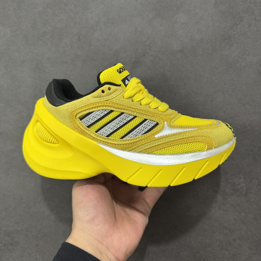 【公司级】Adidas Adizero Goukana 阿迪达斯 新款厚底低帮百搭休闲鞋 Adidas 再度以过往经典跑鞋为灵感,带来眼前这款复古与前卫共存的全新鞋款 adidas adiZero Goukana。Goukana 在日语中意味华丽,整体设计源于 2008 年的经典竞速跑鞋 adiZero Adios Neftenga。细节延续着 adizero 家族式的基因元素,鲜明色调诠释的同时,也注入当下厚底跑鞋的轮廓造型以及 Lightstrike 缓震的加持! 货号:JP7177 尺码:36-45没半码-选品中心