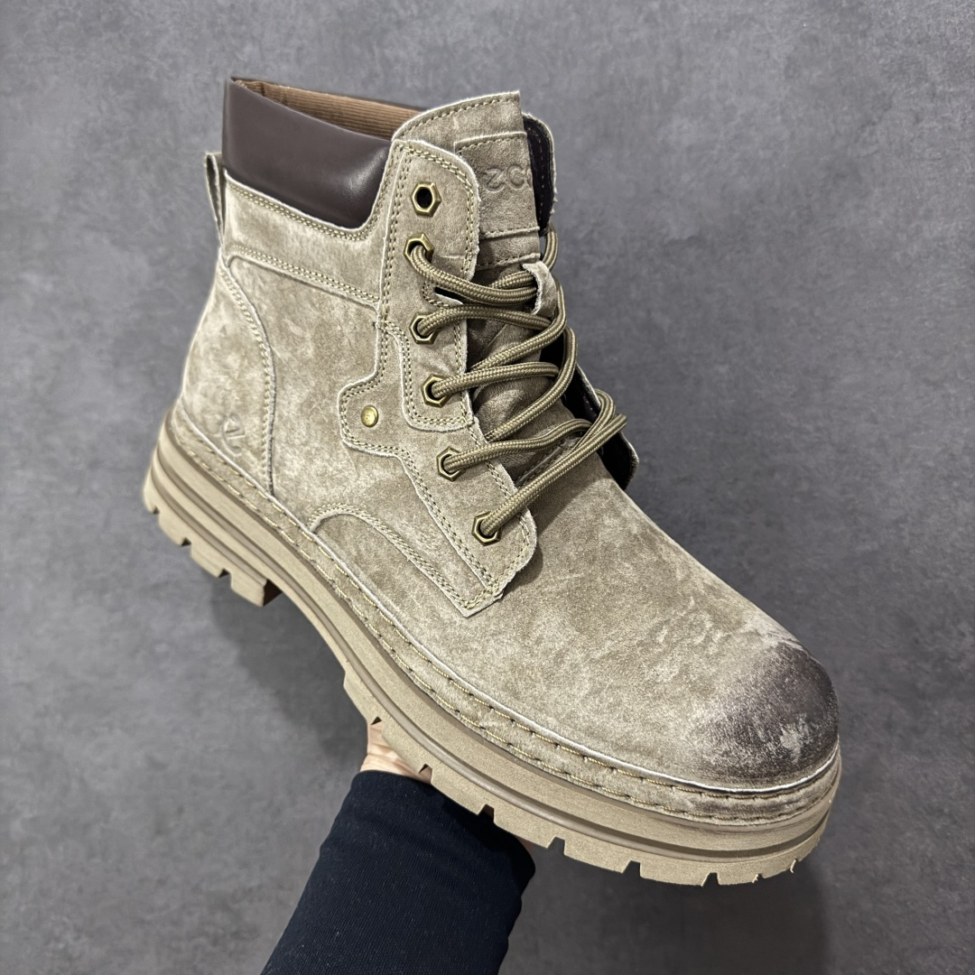 图片[3]-【广东纯原版】Ecco 爱步适酷系列工装真皮防滑厚底大黄靴  #臻选头层皮鞋面 弹性柔韧 舒适透气 带来舒适享受的脚感 贴合足底 便携简约系带设计 可自由调节松紧 细致精湛车线 牢固可靠 带来更持久穿搭品质 防滑弹力鞋底 清晰防滑纹理 轻盈弹力不厚重 抓地耐磨 舒适内里 柔软透气 合脚稳固 货号：638908-01001  尺码：39 40 41 42 43 44 45 皮鞋码-选品中心