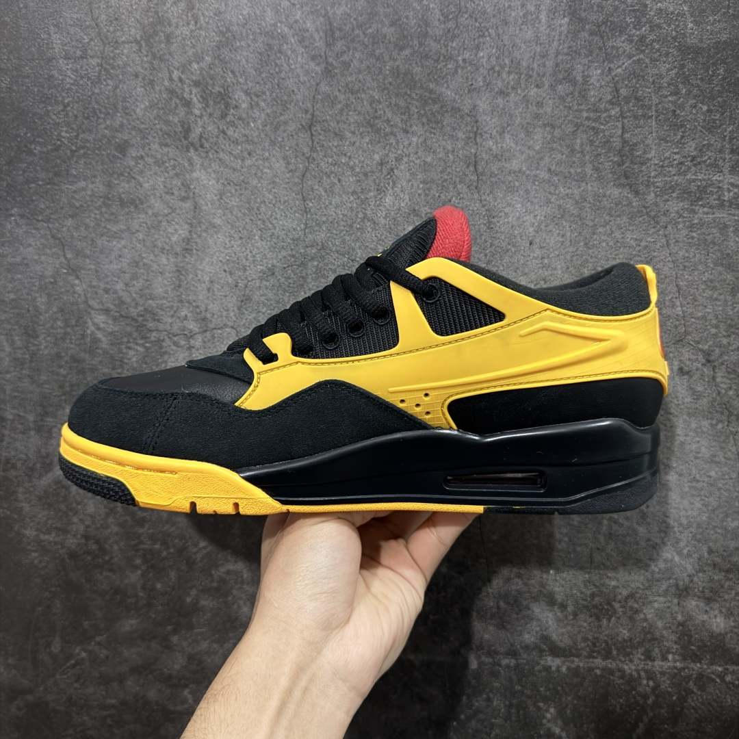【纯原】Air Jordan AJ4 RM 重置 重制版低帮复古篮球鞋 黑黄 FQ7939-007采用了