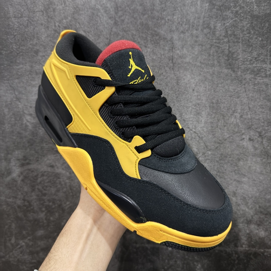 【纯原】Air Jordan AJ4 RM 重置 重制版低帮复古篮球鞋 黑黄 FQ7939-007采用了