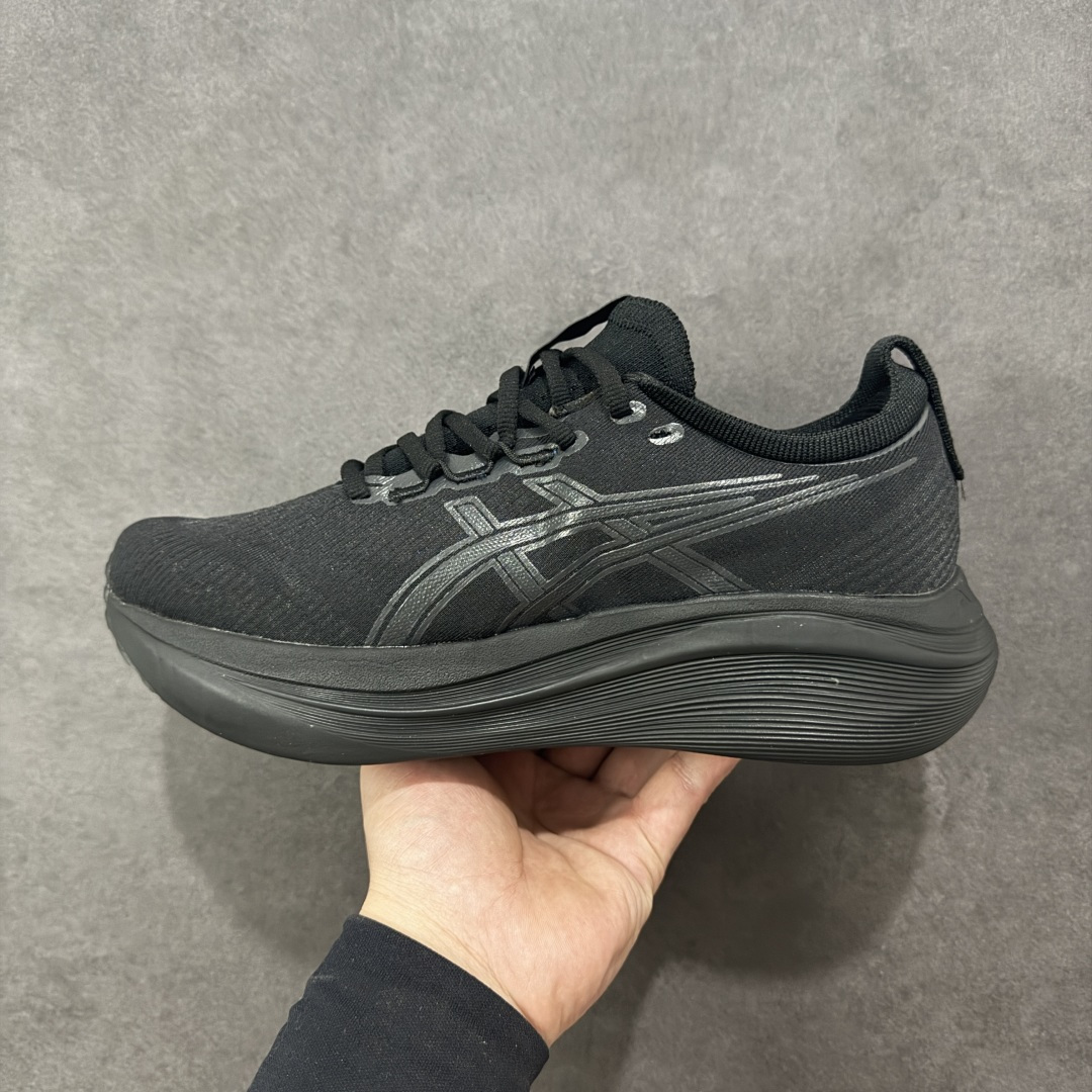 图片[2]-【公司级】平台订单 Asics Gel-Nimbus 27 亚瑟士厚底减震跑步鞋 鞋面采用双层提花网面设计，提高包裹性和透气性，后跟搭载稳定系统科技T-GEL提升整体支撑力和结构感，减少对身体带来的冲击负荷，创新中底至轻回弹 真标带半码 尺码：36-47码 编码：GQB240250-选品中心