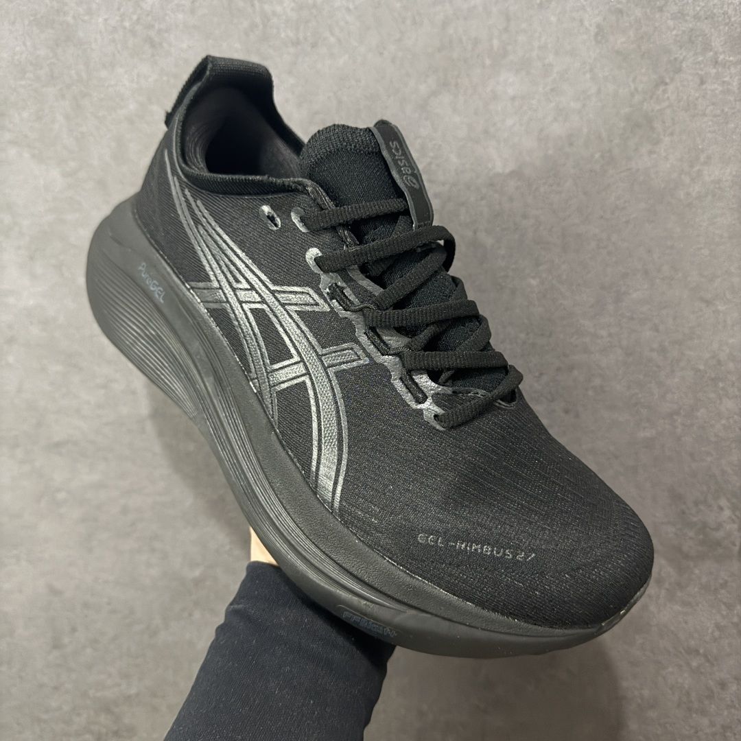 图片[3]-【公司级】平台订单 Asics Gel-Nimbus 27 亚瑟士厚底减震跑步鞋 鞋面采用双层提花网面设计，提高包裹性和透气性，后跟搭载稳定系统科技T-GEL提升整体支撑力和结构感，减少对身体带来的冲击负荷，创新中底至轻回弹 真标带半码 尺码：36-47码 编码：GQB240250-选品中心