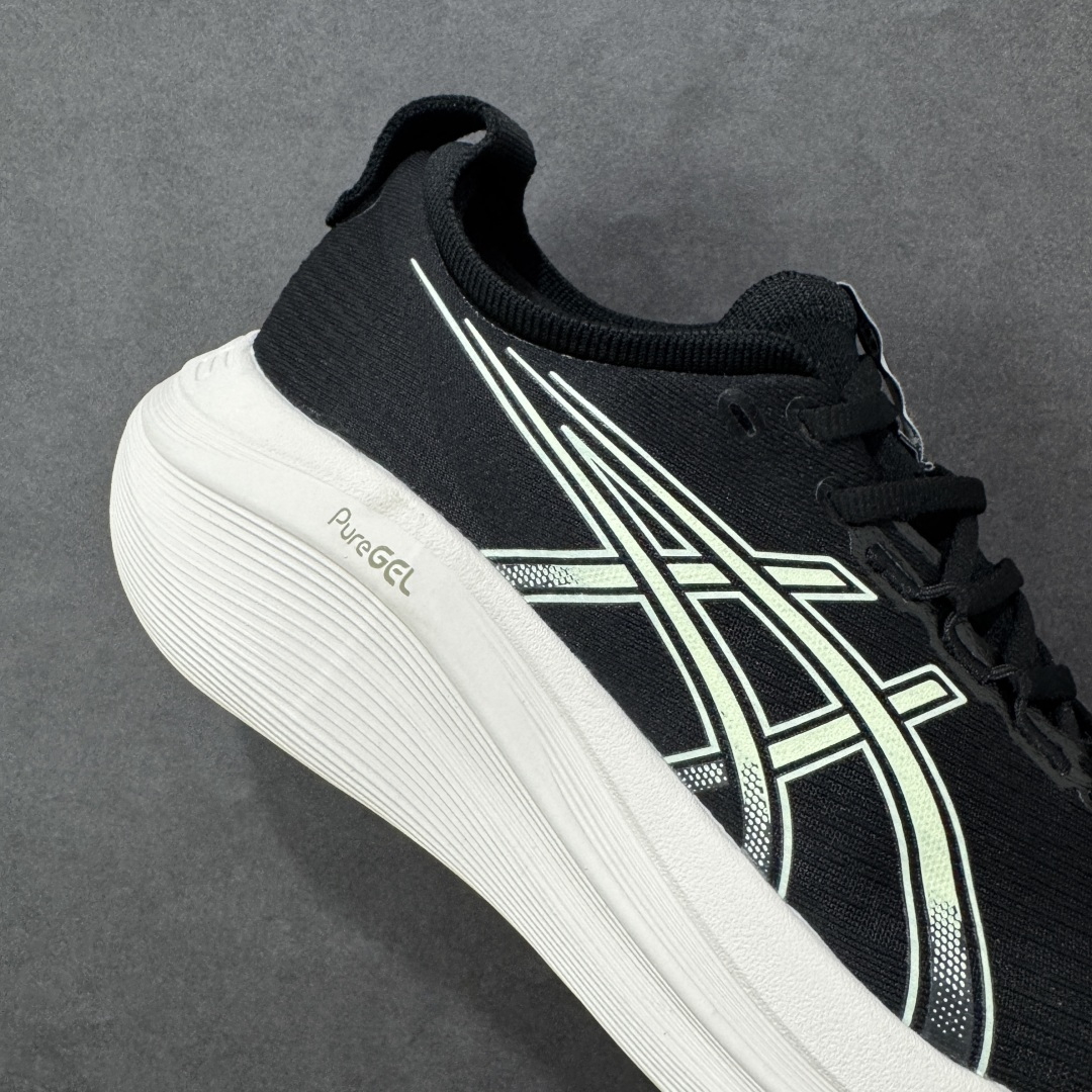 图片[6]-【公司级】平台订单 Asics Gel-Nimbus 27 亚瑟士厚底减震跑步鞋 鞋面采用双层提花网面设计，提高包裹性和透气性，后跟搭载稳定系统科技T-GEL提升整体支撑力和结构感，减少对身体带来的冲击负荷，创新中底至轻回弹 真标带半码 尺码：36-47码 编码：GQB240250-选品中心