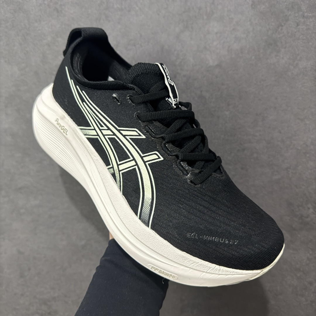 图片[3]-【公司级】平台订单 Asics Gel-Nimbus 27 亚瑟士厚底减震跑步鞋 鞋面采用双层提花网面设计，提高包裹性和透气性，后跟搭载稳定系统科技T-GEL提升整体支撑力和结构感，减少对身体带来的冲击负荷，创新中底至轻回弹 真标带半码 尺码：36-47码 编码：GQB240250-选品中心