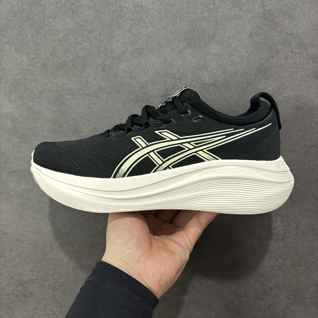 图片[2]-【公司级】平台订单 Asics Gel-Nimbus 27 亚瑟士厚底减震跑步鞋 鞋面采用双层提花网面设计，提高包裹性和透气性，后跟搭载稳定系统科技T-GEL提升整体支撑力和结构感，减少对身体带来的冲击负荷，创新中底至轻回弹 真标带半码 尺码：36-47码 编码：GQB240250-选品中心