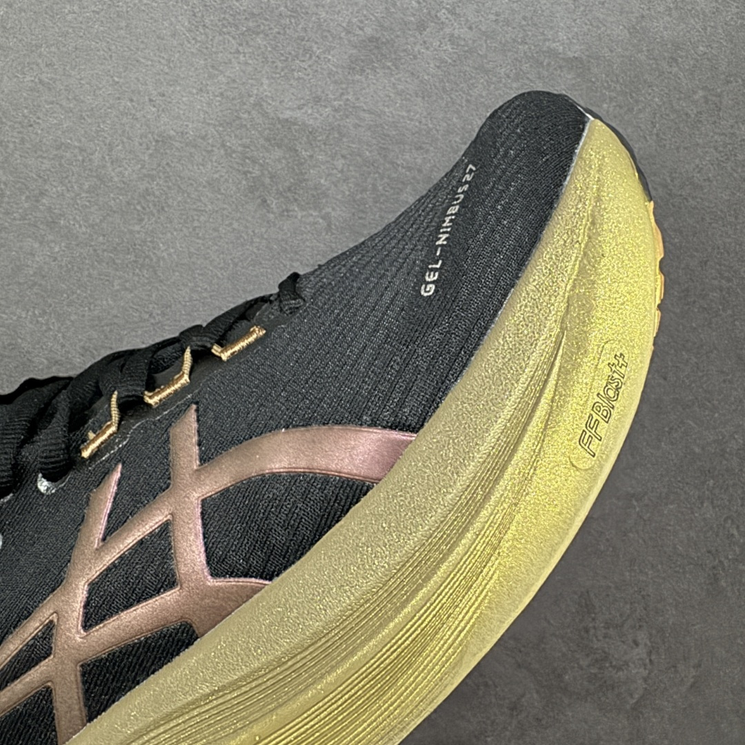 图片[5]-【公司级】平台订单 Asics Gel-Nimbus 27 亚瑟士厚底减震跑步鞋 鞋面采用双层提花网面设计，提高包裹性和透气性，后跟搭载稳定系统科技T-GEL提升整体支撑力和结构感，减少对身体带来的冲击负荷，创新中底至轻回弹 真标带半码 尺码：36-47码 编码：GQB240250-选品中心