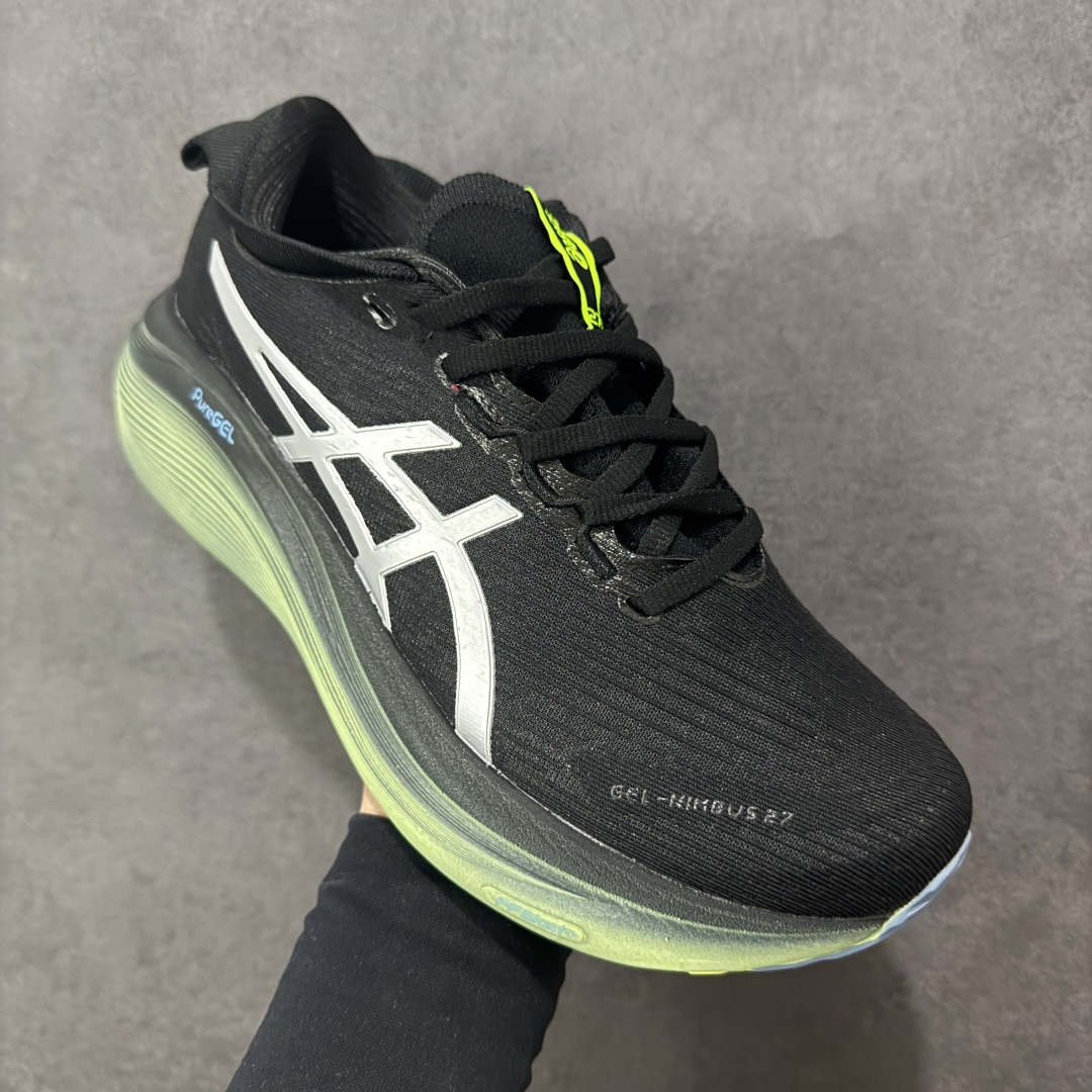 图片[3]-【公司级】平台订单 Asics Gel-Nimbus 27 亚瑟士厚底减震跑步鞋 鞋面采用双层提花网面设计，提高包裹性和透气性，后跟搭载稳定系统科技T-GEL提升整体支撑力和结构感，减少对身体带来的冲击负荷，创新中底至轻回弹 真标带半码 尺码：36-47码 编码：GQB240250-选品中心