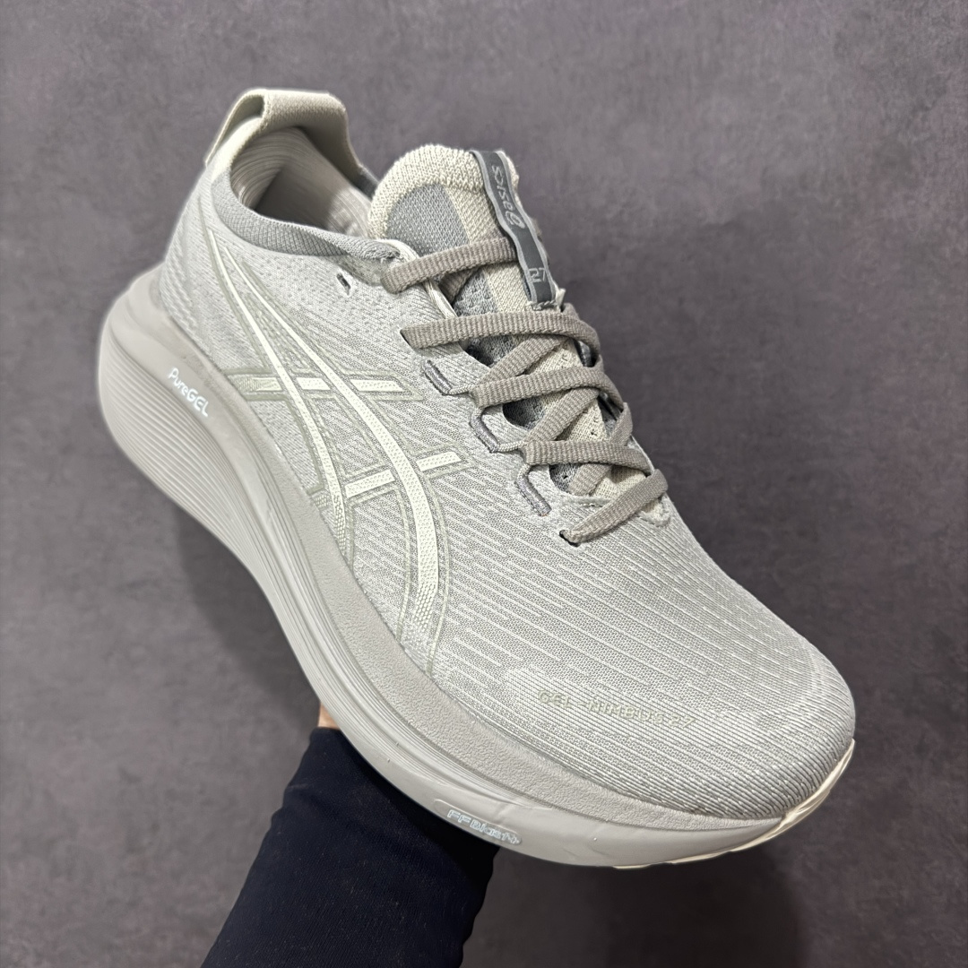 图片[3]-【公司级】平台订单 Asics Gel-Nimbus 27 亚瑟士厚底减震跑步鞋 鞋面采用双层提花网面设计，提高包裹性和透气性，后跟搭载稳定系统科技T-GEL提升整体支撑力和结构感，减少对身体带来的冲击负荷，创新中底至轻回弹 真标带半码 尺码：36-47码 编码：GQB240250-选品中心