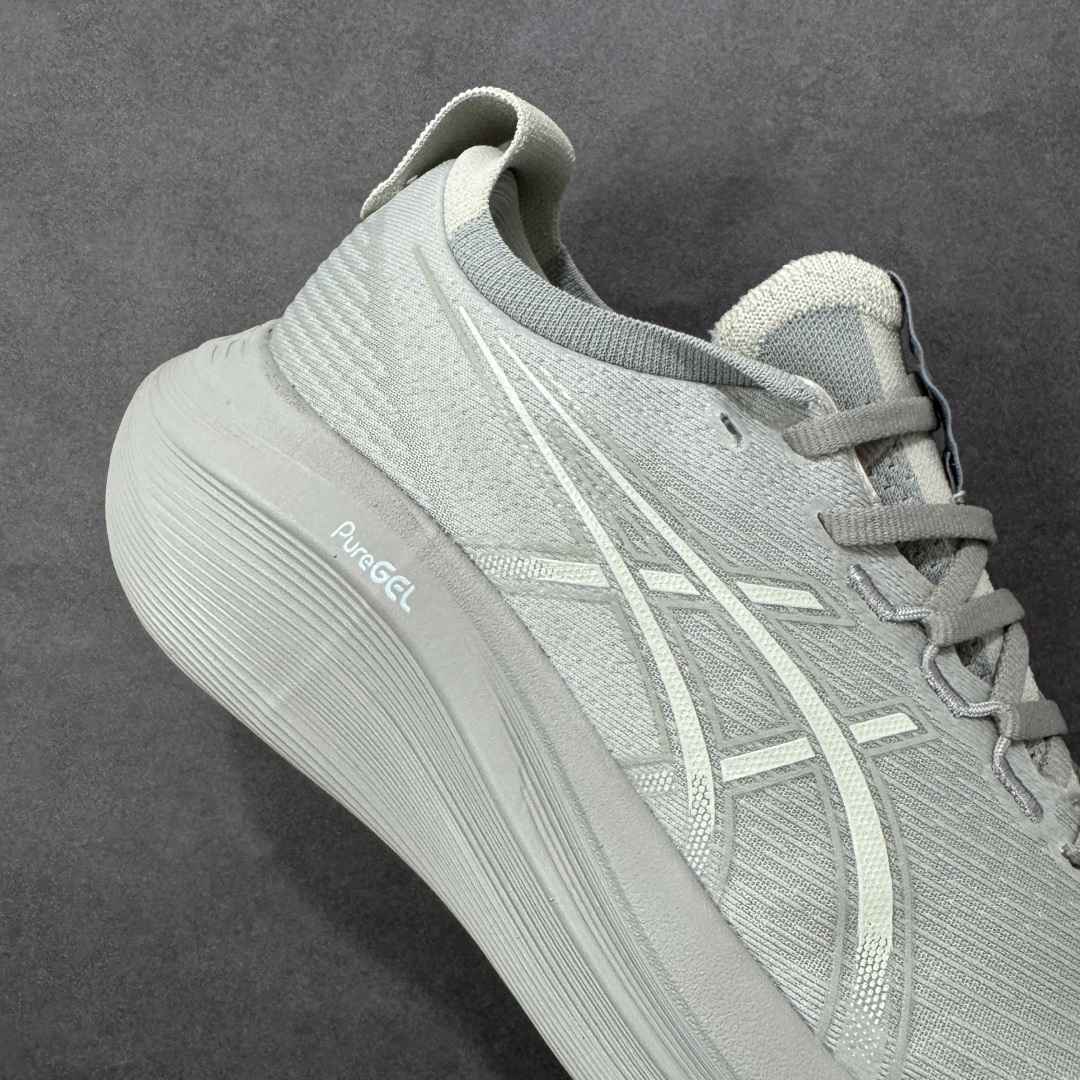 图片[6]-【公司级】平台订单 Asics Gel-Nimbus 27 亚瑟士厚底减震跑步鞋 鞋面采用双层提花网面设计，提高包裹性和透气性，后跟搭载稳定系统科技T-GEL提升整体支撑力和结构感，减少对身体带来的冲击负荷，创新中底至轻回弹 真标带半码 尺码：36-47码 编码：GQB240250-选品中心