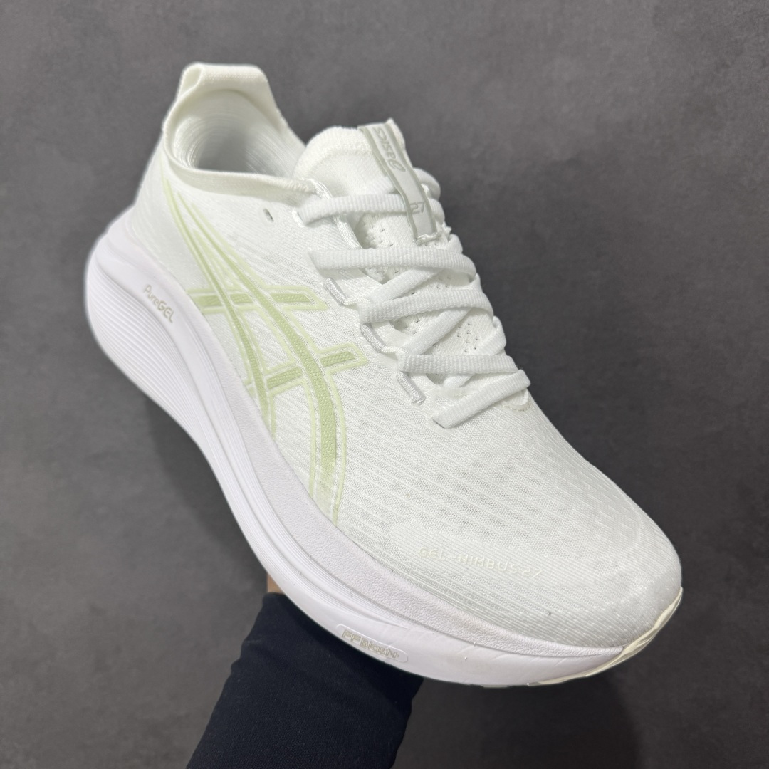 图片[3]-【公司级】平台订单 Asics Gel-Nimbus 27 亚瑟士厚底减震跑步鞋 鞋面采用双层提花网面设计，提高包裹性和透气性，后跟搭载稳定系统科技T-GEL提升整体支撑力和结构感，减少对身体带来的冲击负荷，创新中底至轻回弹 真标带半码 尺码：36-47码 编码：GQB240250-选品中心