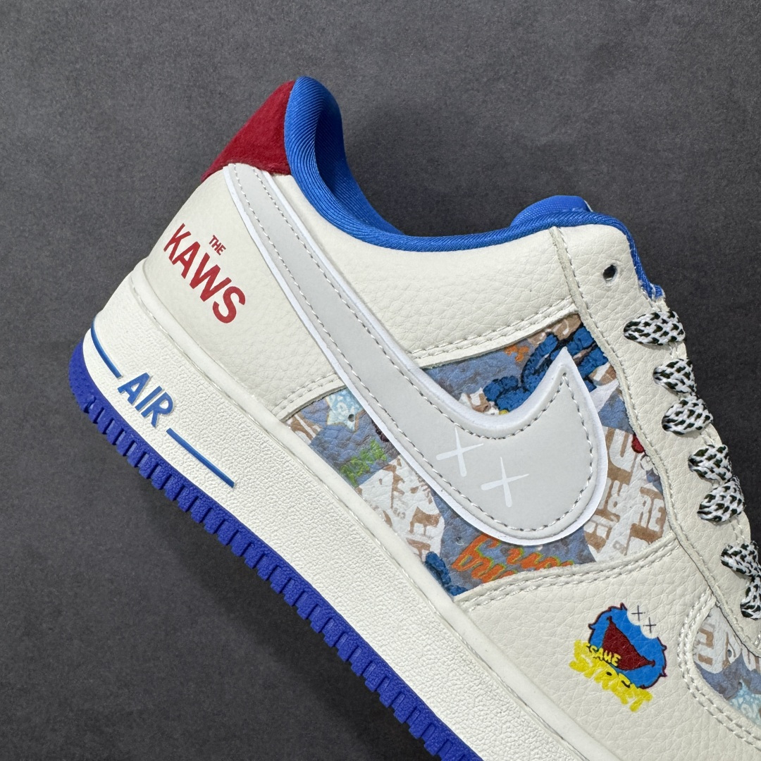图片[6]-【定制版】NIke Air Force 1 \’07 Low “KAWS联名——多彩涂鸦”空军一号 低帮 运动鞋 休闲鞋 折边针车 工艺难度大 原楦头原纸板 原装鞋盒 定制五金配件 内置全掌气垫 原厂鞋底 货号：SY1388-017 尺码：36 36.5 37.5 38 38.5 39 40 40.5 41 42 42.5 43 44 44.5 45 编码：HXSA310320-选品中心