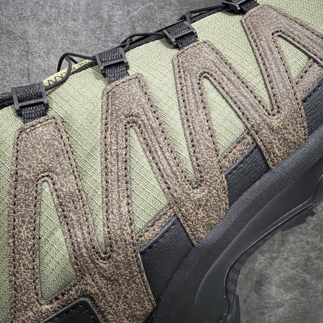 图片[5]-【GOAT纯原版】SALOMON 萨洛蒙 XA PRO 3D 户外运动 网布减震防滑透气 低帮跑步鞋 男女同款绿棕色 马毛 马年限定477974 全新品质 巅峰之作 所有配色均购物原版拆解1：1开发 原材料打造 非市场公版便宜货 私模大底 清洁度比市场所有版本都高 全套原纸板楦头开发 原厂网布配套 确保原汁原味 完美呈现版型 原档数据独家私模五层组合大底 男女鞋同步官方开发至47 原装Ortholite轻量化鞋垫 中底布带钢印编号 原厂TPU锁扣 进口港宝加持 后跟自然饱满 还原公司包裹性 鞋面采用SENSIFT贴合技术 全方位贴合包裹脚型 鞋跟部鞋底牵引设计 提供强大的抓地性能 更适应野外崎岖不平的道路 其3D ADVANCED CHASSIS底盘 材料轻量大化 钉齿设计更具稳定性 防护性 鞋底易磨损区运用CONTAGRIP高耐磨材料 应对城市硬质路面长距离跑考验 尺码：36 36.5 37.5 38 38.5 39 40 40.5 41 42 42.5 43 44 45 46 47-选品中心