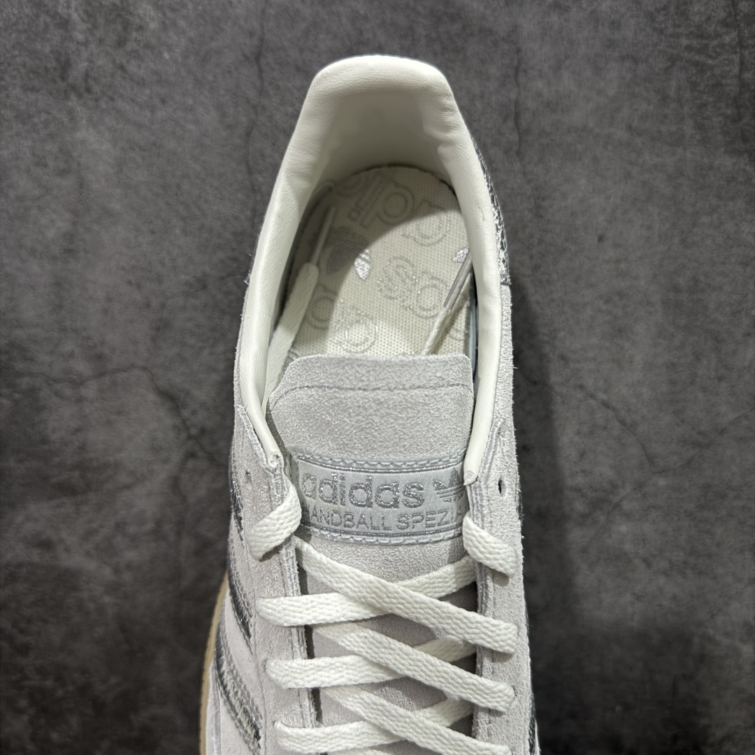 【纯原】Adidas Handball Spezial 阿迪达斯经典款牛皮复古休闲板鞋 白银生胶 HQ0