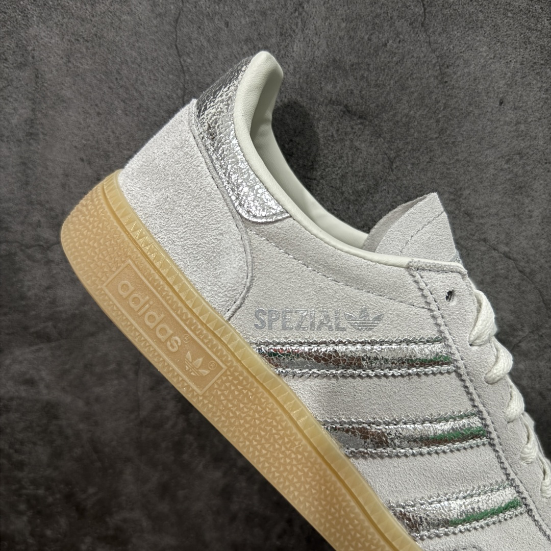 【纯原】Adidas Handball Spezial 阿迪达斯经典款牛皮复古休闲板鞋 白银生胶 HQ0