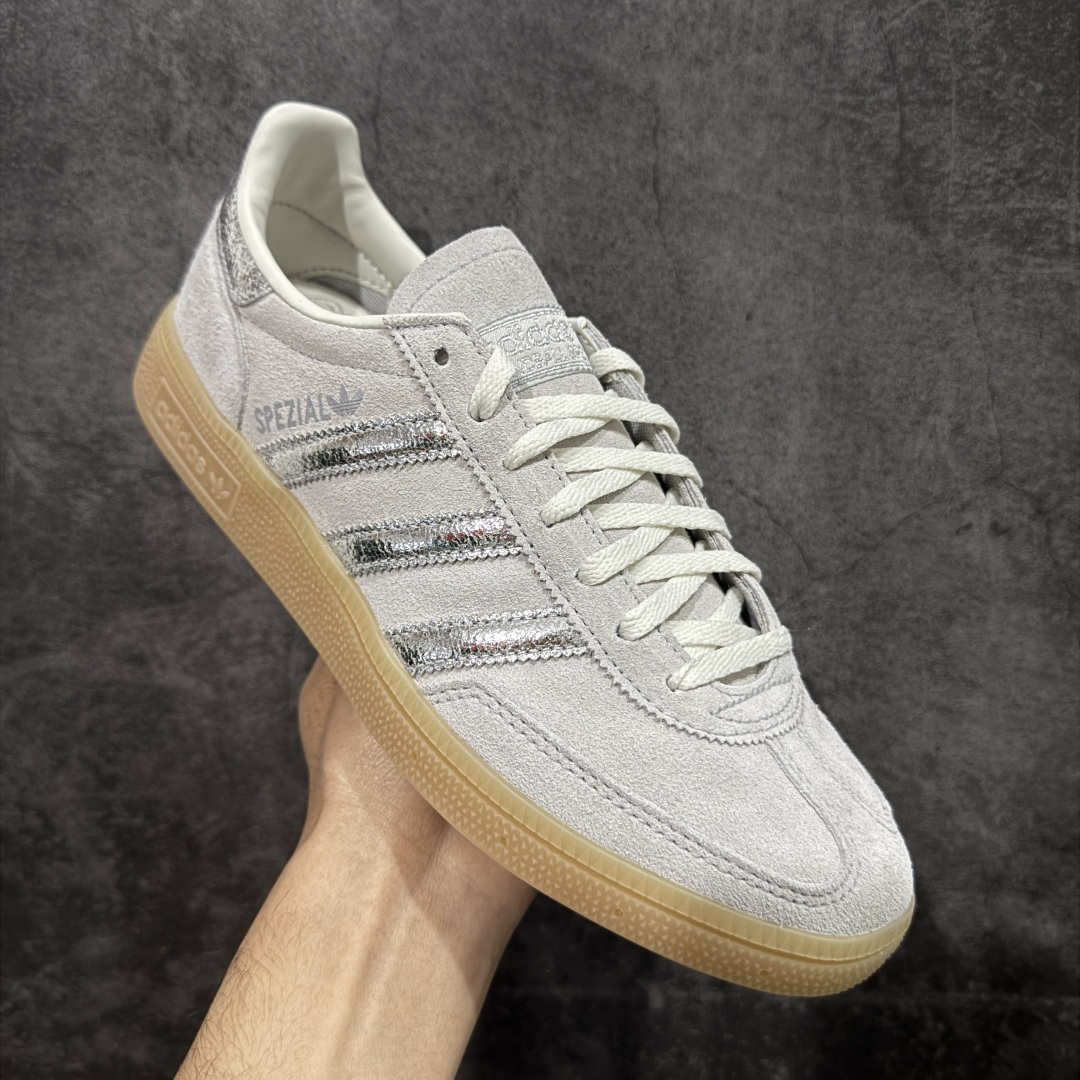 【纯原】Adidas Handball Spezial 阿迪达斯经典款牛皮复古休闲板鞋 白银生胶 HQ0
