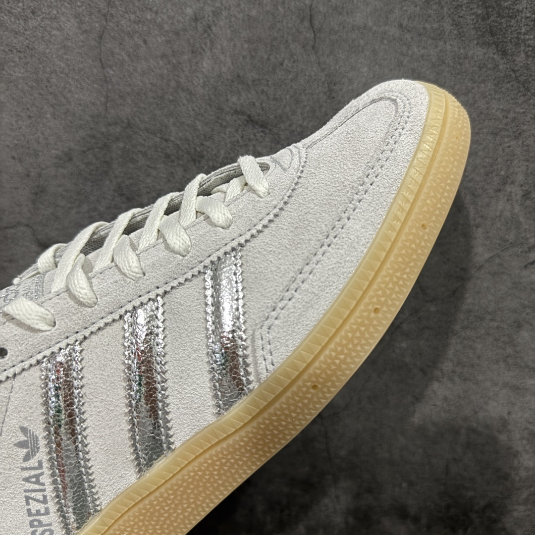 【纯原】Adidas Handball Spezial 阿迪达斯经典款牛皮复古休闲板鞋 白银生胶 HQ0