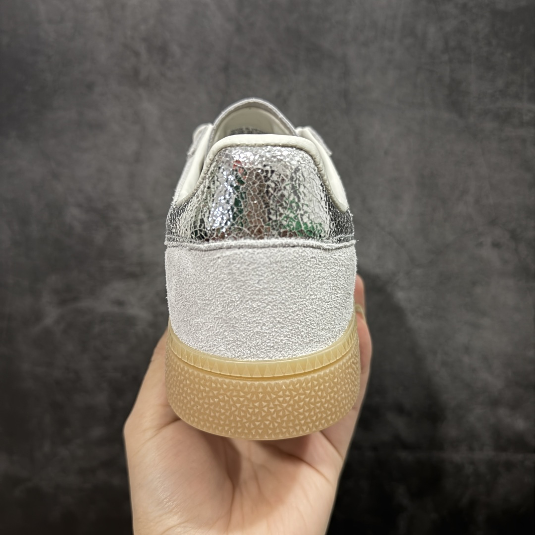 【纯原】Adidas Handball Spezial 阿迪达斯经典款牛皮复古休闲板鞋 白银生胶 HQ0