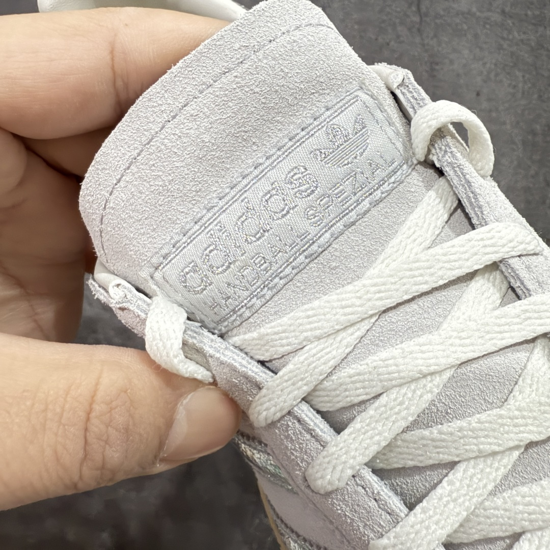 【纯原】Adidas Handball Spezial 阿迪达斯经典款牛皮复古休闲板鞋 白银生胶 HQ0