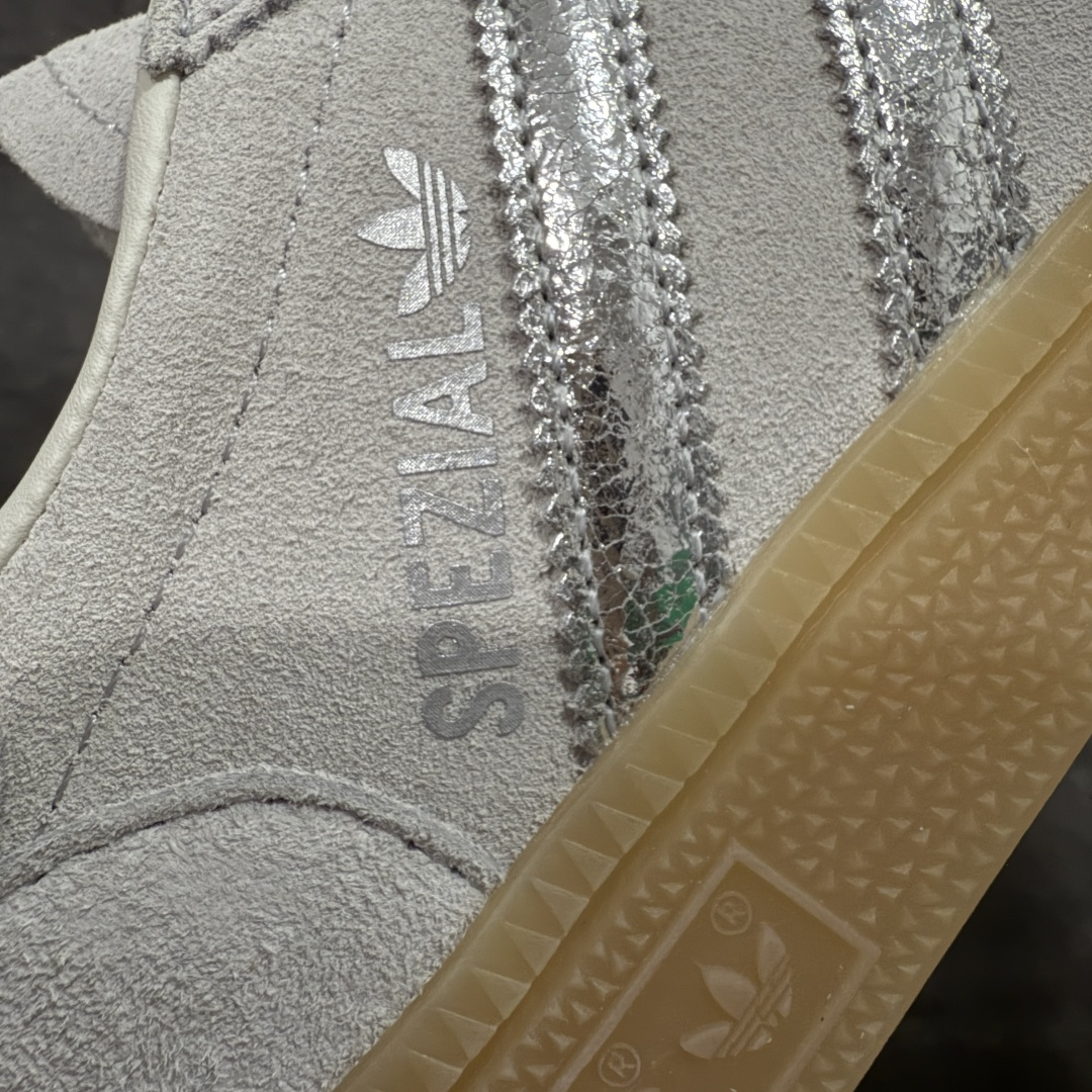 【纯原】Adidas Handball Spezial 阿迪达斯经典款牛皮复古休闲板鞋 白银生胶 HQ0