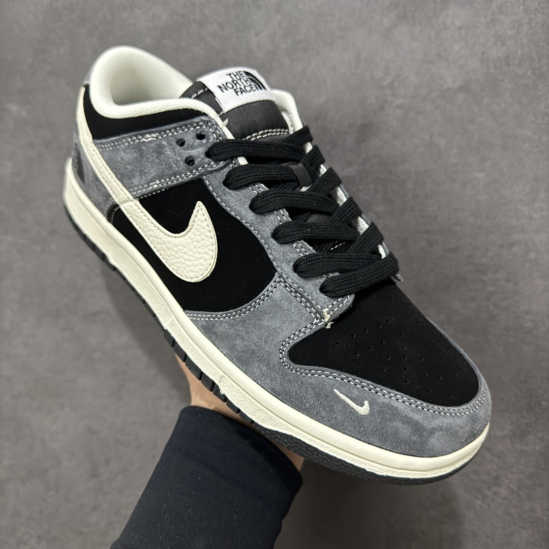 【纯原】Nike SB Dunk Low“ 北面联名—灰黑猪八革” 周年高端定制 低帮休闲板鞋 定制鞋盒