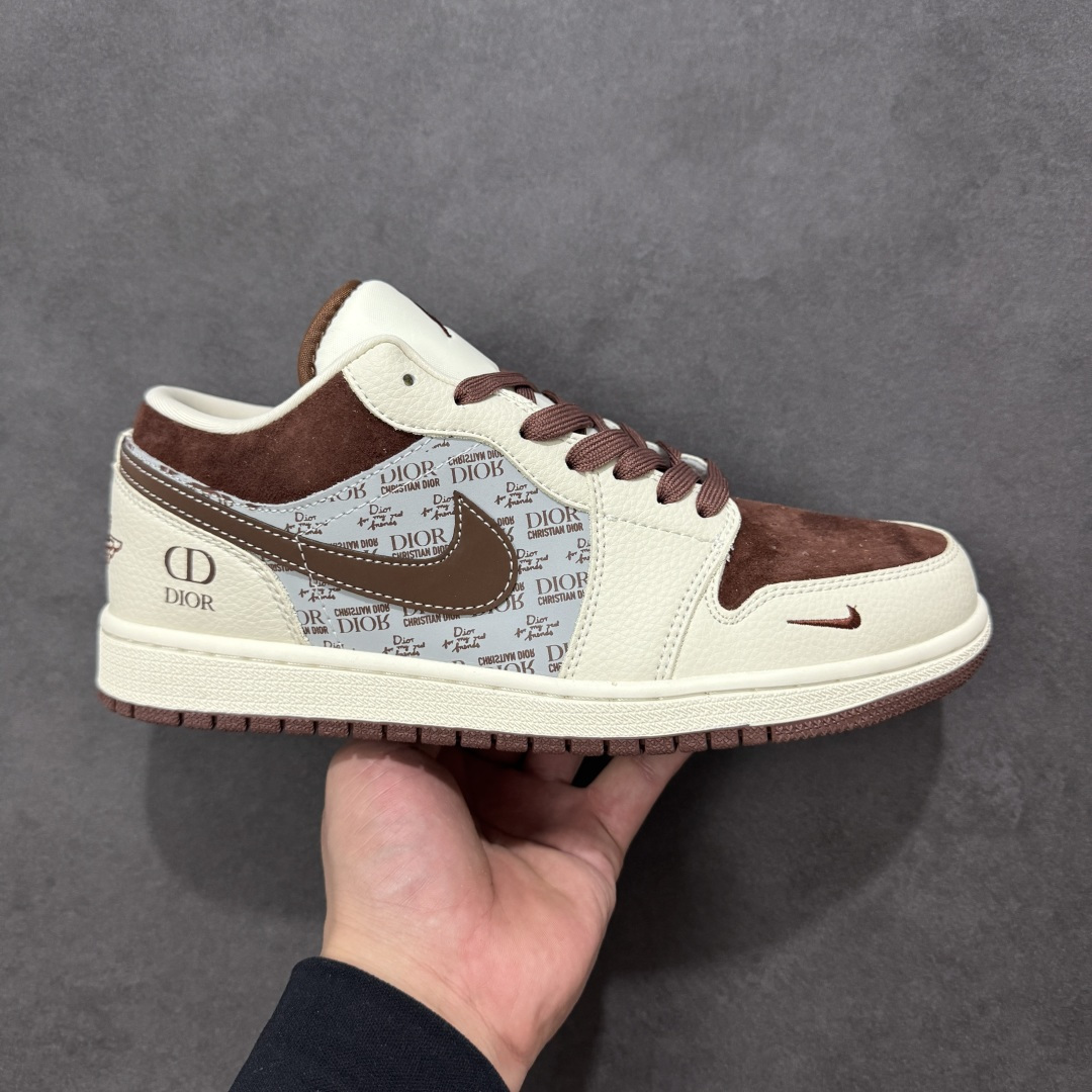 【纯原】高端定制Air Jordan 1 Low AJ1 乔1 “迪奥联名---奶白灰棕”高端定制 低帮