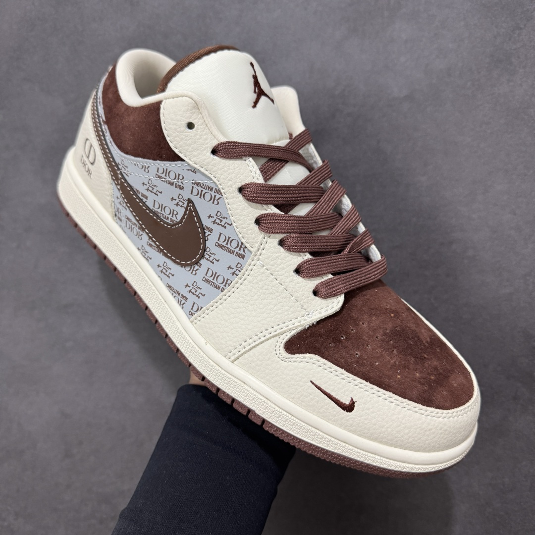 【纯原】高端定制Air Jordan 1 Low AJ1 乔1 “迪奥联名---奶白灰棕”高端定制 低帮