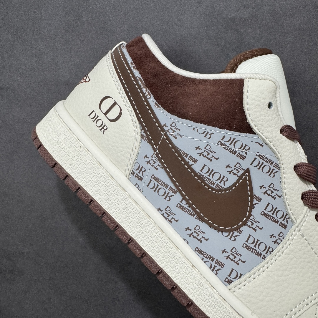 【纯原】高端定制Air Jordan 1 Low AJ1 乔1 “迪奥联名---奶白灰棕”高端定制 低帮