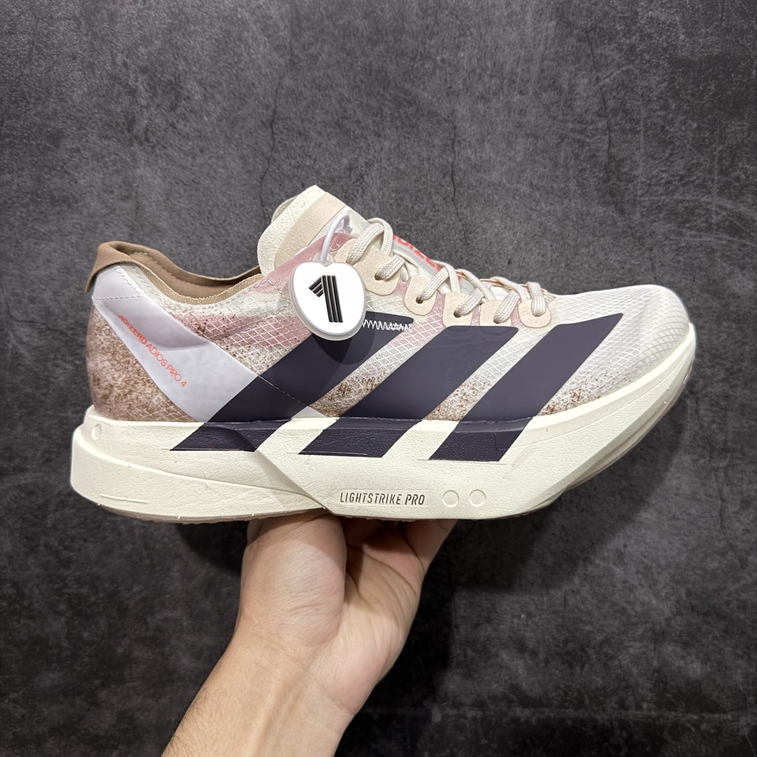 【NO.1纯原】Adidas Adizero Adios Pro 4 M竞训跑步鞋 白卡其棕 JR6367 市场独一档品质 区别所有版本 原鞋购入开发数月 原材料 原档案打造 细节版型一比一 独立双层组合底私模. 搭配ENERGYRODS 2.0真碳柱,每一步都动力满满 鞋面用的是Lightlock技术,轻透又贴合,就像给脚定制的一样。 中底是全掌Lightstrike Pro泡棉,软弹感超绝 真正一比一还原真实脚感💪🏻 尺码:36 36.5 37 38 38.5 39 40 40.5 41 42 42.5 43 44 44.5 45 46-选品中心