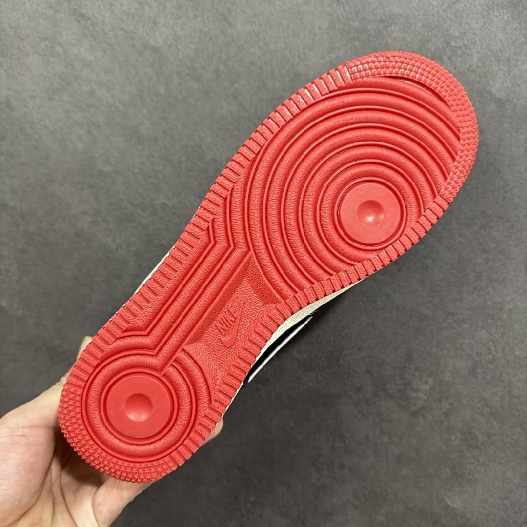 图片[9]-【定制版】NIke Air Force 1 \’07 LOW 黑白红底 运动鞋 休闲鞋 折边针车 工艺难度大 原楦头原纸板 高端定制鞋盒 原厂鞋底 超高清洁度 头层皮 细节完美 货号：DF0188-118 尺码：36 36.5 37.5 38 38.5 39 40 40.5 41 42 42.5 43 44 44.5 45 编码：HXSB310320-选品中心