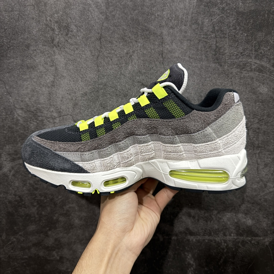 图片[2]-【GX绿x版本】Nike Air Max 95 复古减震气垫跑鞋 灰绿麂皮 HM4738-001  外贸顶级专供 全部配色原鞋原尺码开发生产 极致还原 一眼ZP既视感  尺码：40 40.5 41 42 42.5 43 44 44.5 45 45.5 46 47.5 48.5-选品中心