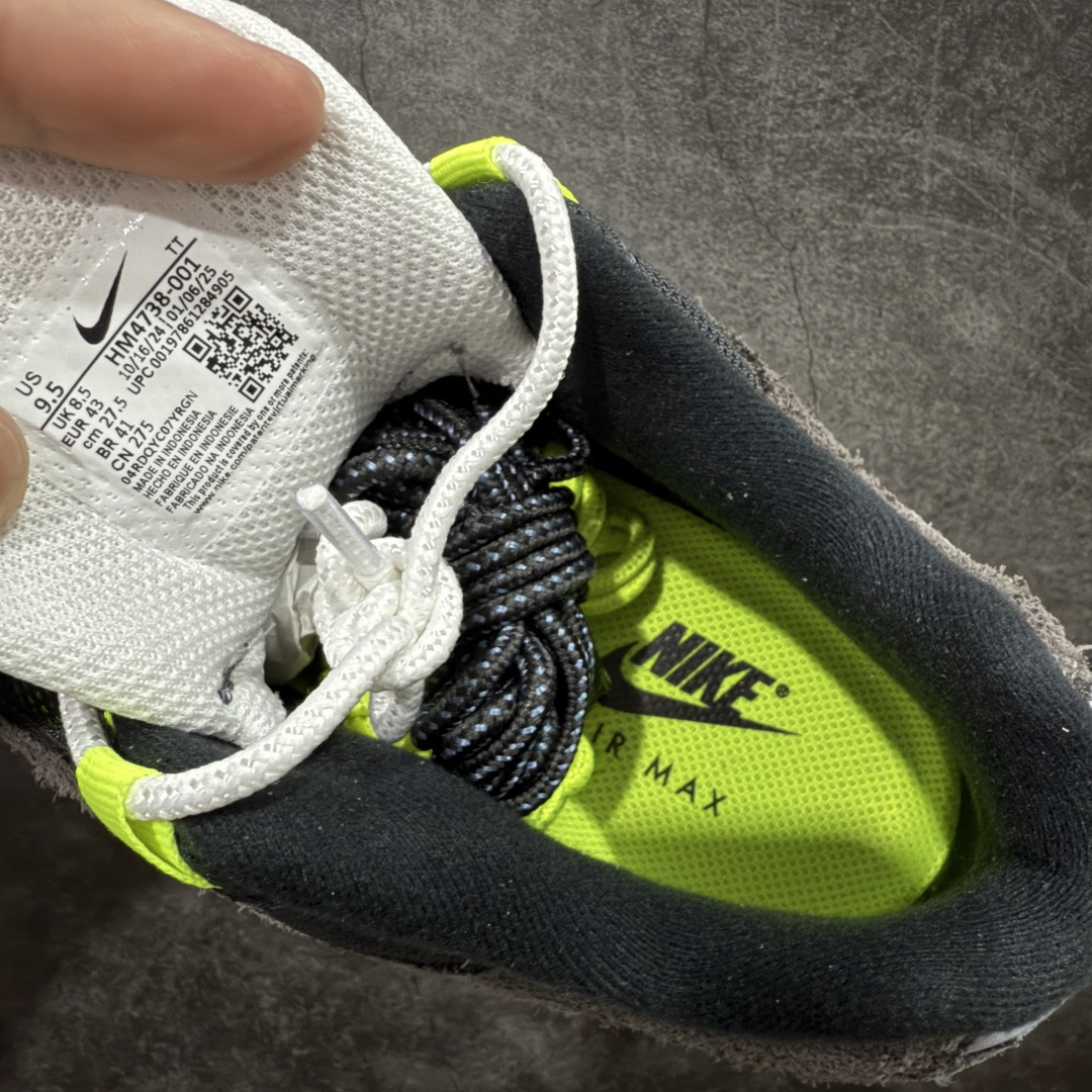 图片[7]-【GX绿x版本】Nike Air Max 95 复古减震气垫跑鞋 灰绿麂皮 HM4738-001  外贸顶级专供 全部配色原鞋原尺码开发生产 极致还原 一眼ZP既视感  尺码：40 40.5 41 42 42.5 43 44 44.5 45 45.5 46 47.5 48.5-选品中心