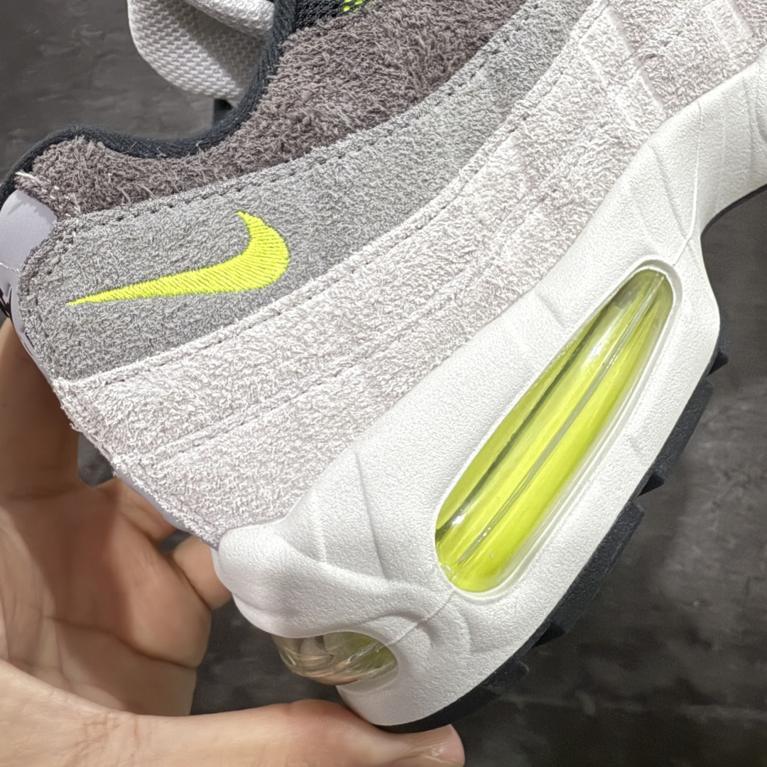 图片[3]-【GX绿x版本】Nike Air Max 95 复古减震气垫跑鞋 灰绿麂皮 HM4738-001  外贸顶级专供 全部配色原鞋原尺码开发生产 极致还原 一眼ZP既视感  尺码：40 40.5 41 42 42.5 43 44 44.5 45 45.5 46 47.5 48.5-选品中心