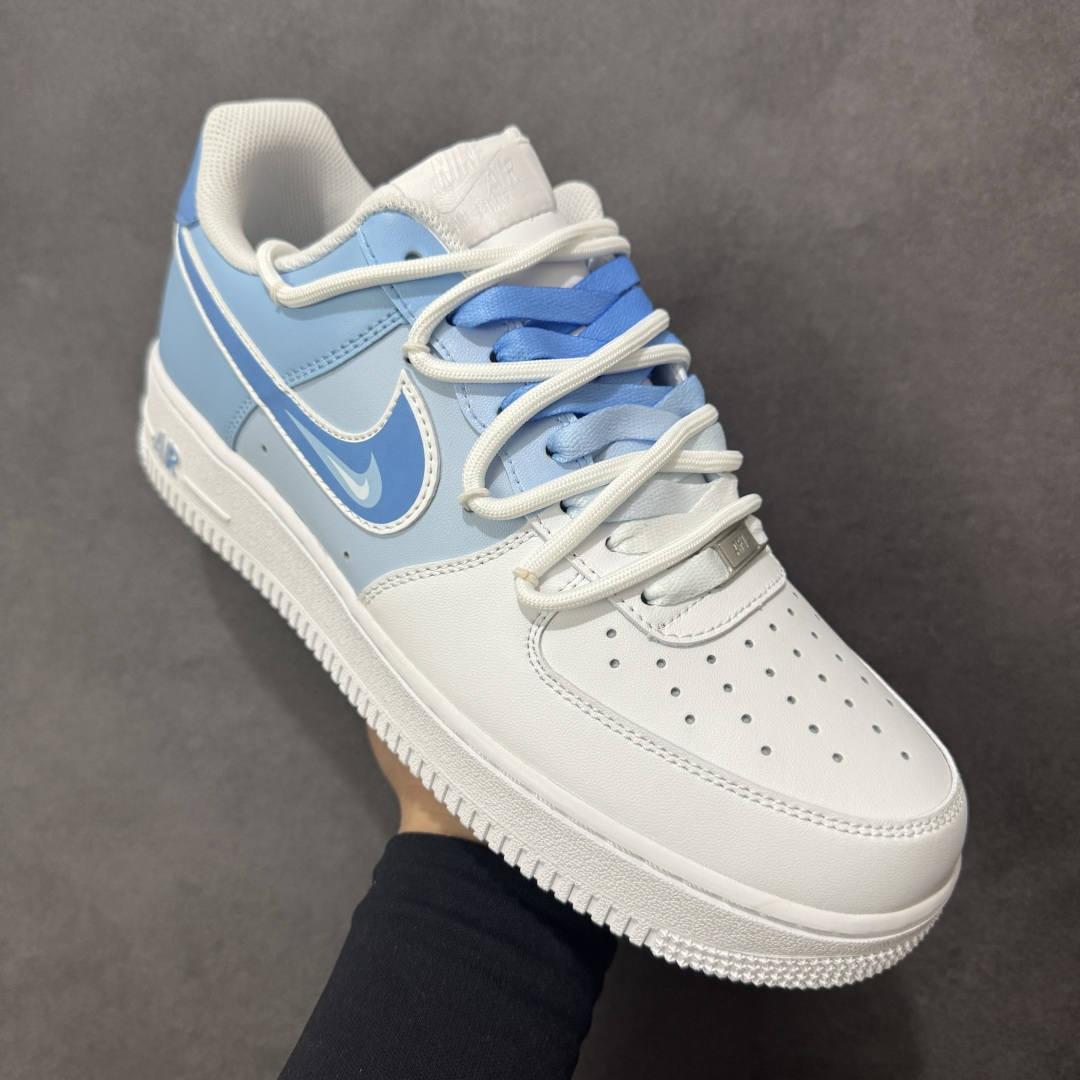 图片[3]-【定制版】Nike Air Force 1\’07 Low 空军一号低帮休闲板鞋  #鞋身主体为白色皮革，鞋侧Swoosh、鞋帮及鞋带采用渐变浅蓝，清新柔和，自带“海盐/奶蓝”的氛围感！ 货号：CD2288-951  尺码：36 36.5 37.5 38 38.5 39 40 40.5 41 42 42.5 43 44 44.5 45-选品中心