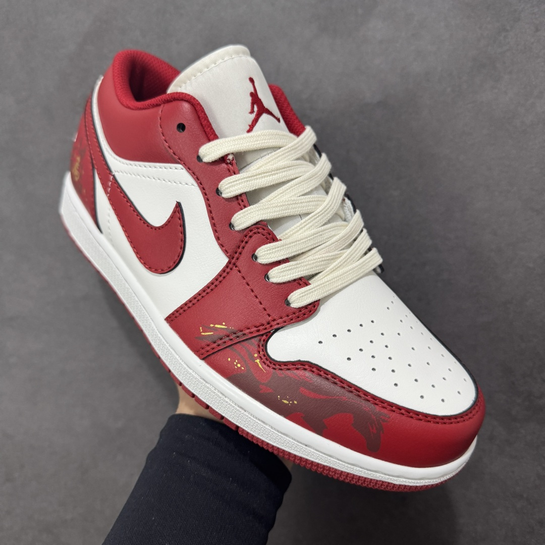 图片[3]-【K版】Air Jordan 1 Low 乔丹1代低帮新春福马 红色 货号：553558-166 尺码：36 36.5 37.5 38 38.5 39 40 40.5 41 42 42.5 43 44 44.5 45 46 编码： DKB240260-选品中心