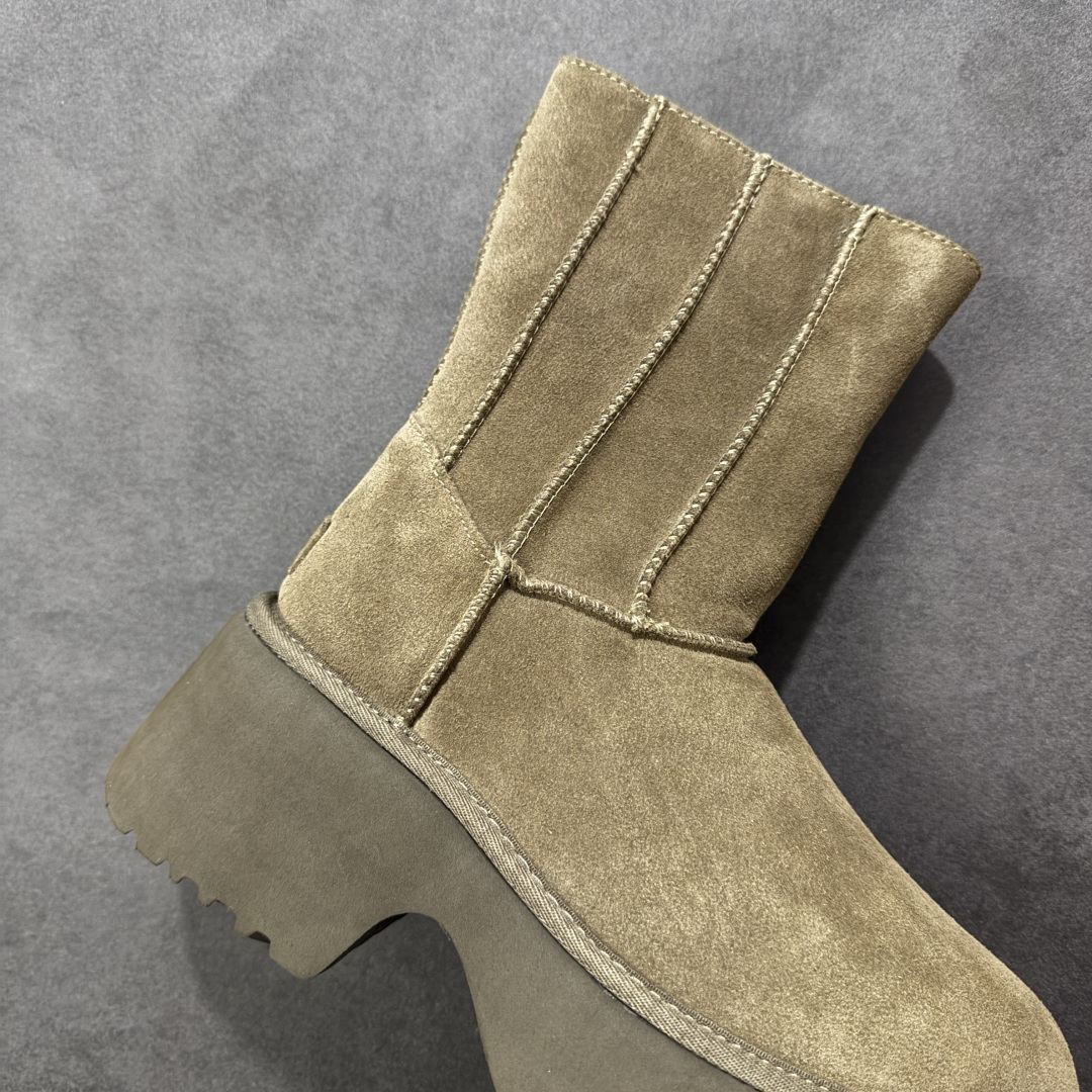 图片[6]-【莞产X1版本】全网最齐ugg130个配色市面顶级版本 1158313 UGG 鱼人厚底铅笔靴 5cm厚底 小红书爆款 厚底羊皮毛一体雪地靴女款 广州外贸大厂生产鞋头到鞋垫真羊皮毛一体独立外盒包装芯片带防水工艺区别市面任何版本 5cm厚底独立原版开发大底羊绒鞋垫冬季保暖外出家居都是很适合的选择进年uug推出款式系列局部偏向年轻消费者喜好也走到时尚潮流穿搭的前沿鞋身材质防泼水涂层翻毛皮鞋面17毫米UGGPURE™植入式羊毛内底轻便防滑舒适橡胶外底带有品牌LOGO商标带全套包装 尺码：35-40-选品中心