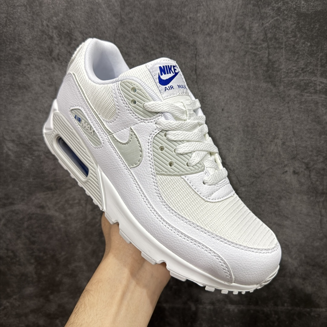 图片[3]-【顶级芯片版】Nike Air Max 90 舒适 复古 合成革减震防滑透气 低帮 休闲跑步鞋 白蓝 FZ7186-100 鞋舌标可扫码 海外欧州过验版 原纸版原楦头 顶级90款问市 开发数月 原版开发 多道QC质检 鞋型完美复刻 原厂级别工艺 正确色卡 正确气垫蓝光 正确大底 独家私模 采用进口头层牛皮拼接 定位高端市场 行业标杆工艺 尺码：40 40.5 41 42 42.5 43 44 44.5 45 46-选品中心