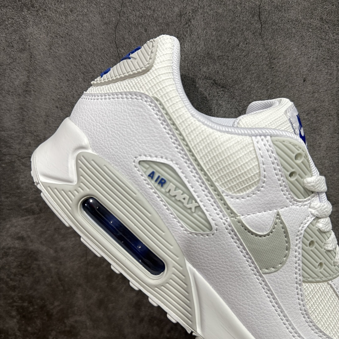 图片[7]-【顶级芯片版】Nike Air Max 90 舒适 复古 合成革减震防滑透气 低帮 休闲跑步鞋 白蓝 FZ7186-100 鞋舌标可扫码 海外欧州过验版 原纸版原楦头 顶级90款问市 开发数月 原版开发 多道QC质检 鞋型完美复刻 原厂级别工艺 正确色卡 正确气垫蓝光 正确大底 独家私模 采用进口头层牛皮拼接 定位高端市场 行业标杆工艺 尺码：40 40.5 41 42 42.5 43 44 44.5 45 46-选品中心