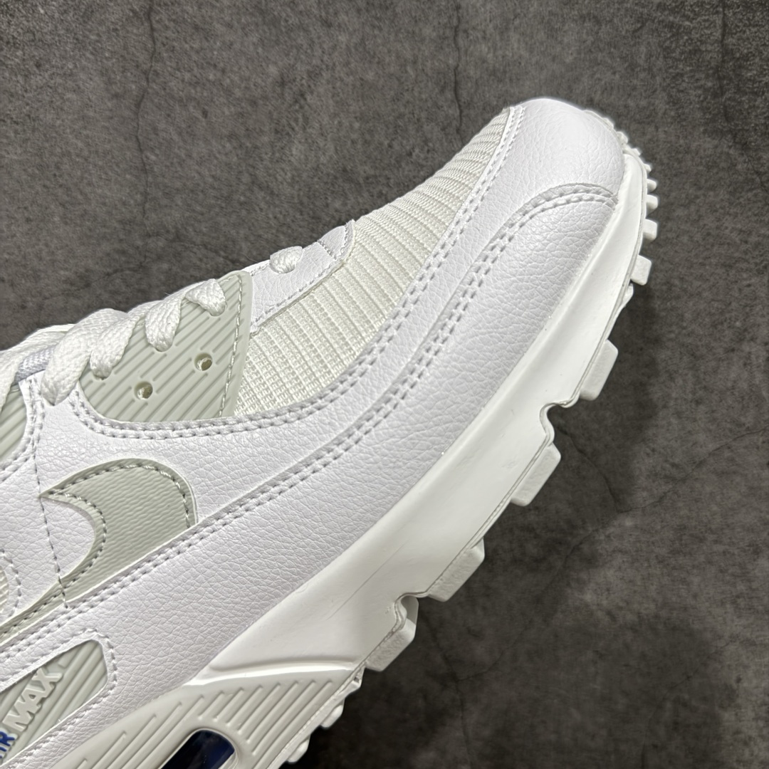 图片[6]-【顶级芯片版】Nike Air Max 90 舒适 复古 合成革减震防滑透气 低帮 休闲跑步鞋 白蓝 FZ7186-100 鞋舌标可扫码 海外欧州过验版 原纸版原楦头 顶级90款问市 开发数月 原版开发 多道QC质检 鞋型完美复刻 原厂级别工艺 正确色卡 正确气垫蓝光 正确大底 独家私模 采用进口头层牛皮拼接 定位高端市场 行业标杆工艺 尺码：40 40.5 41 42 42.5 43 44 44.5 45 46-选品中心