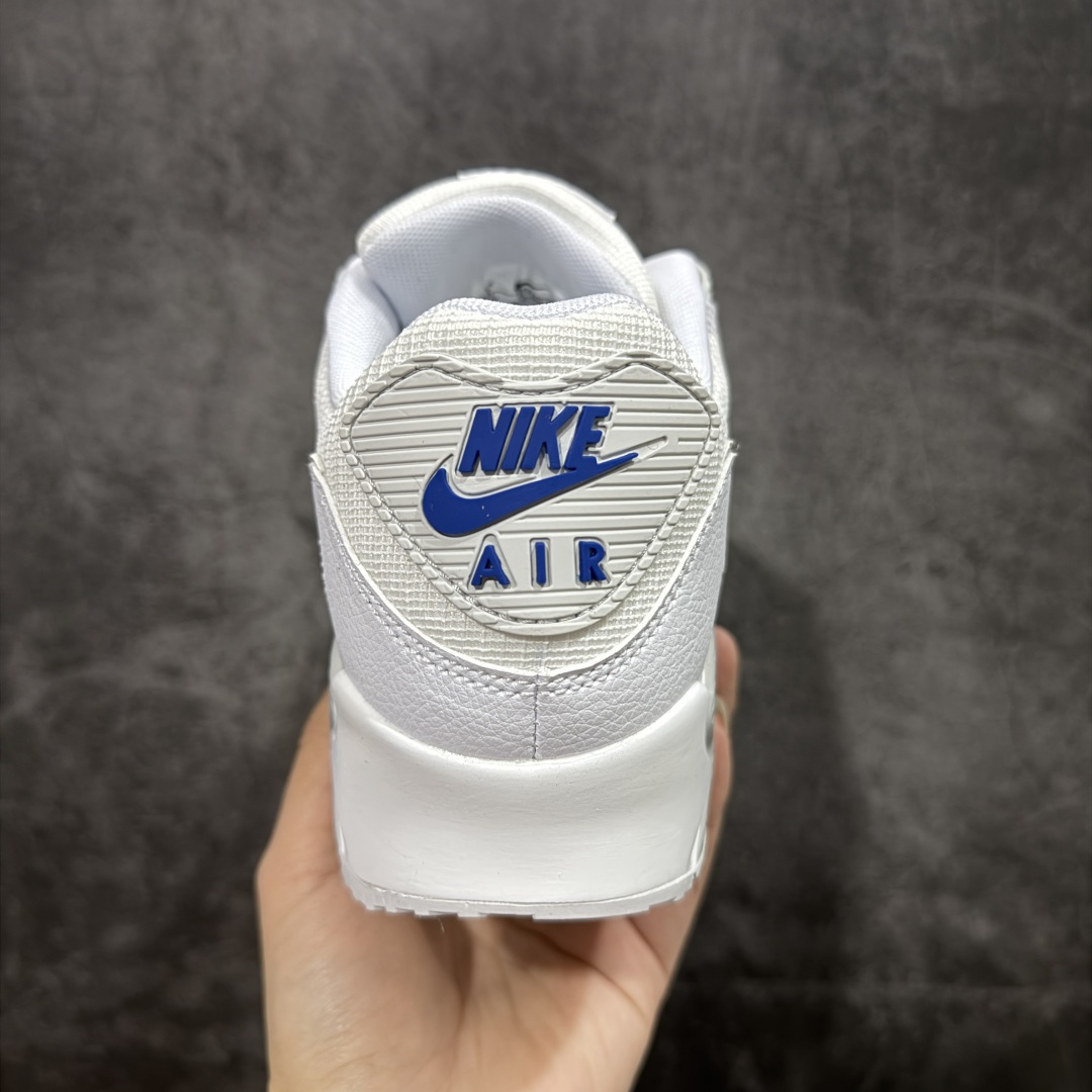 图片[4]-【顶级芯片版】Nike Air Max 90 舒适 复古 合成革减震防滑透气 低帮 休闲跑步鞋 白蓝 FZ7186-100 鞋舌标可扫码 海外欧州过验版 原纸版原楦头 顶级90款问市 开发数月 原版开发 多道QC质检 鞋型完美复刻 原厂级别工艺 正确色卡 正确气垫蓝光 正确大底 独家私模 采用进口头层牛皮拼接 定位高端市场 行业标杆工艺 尺码：40 40.5 41 42 42.5 43 44 44.5 45 46-选品中心