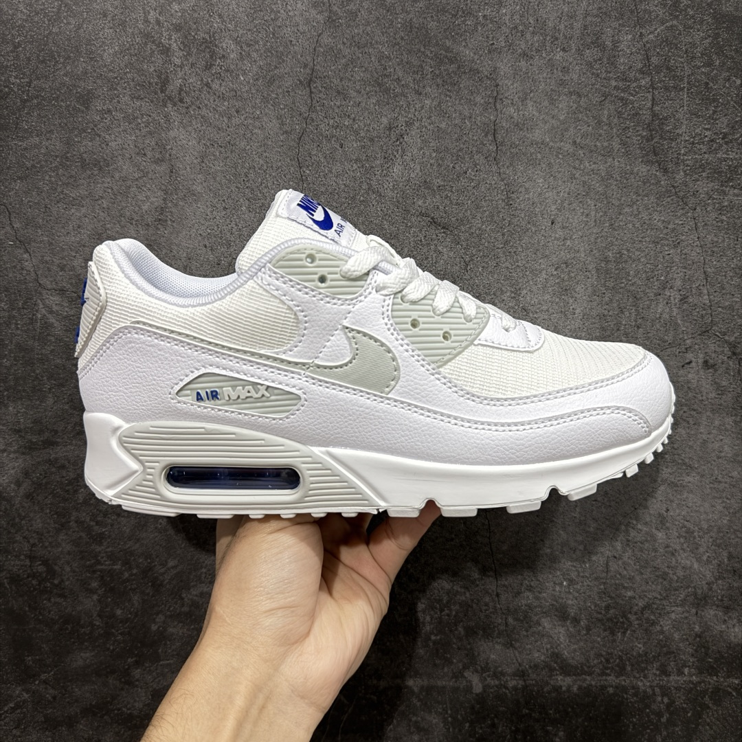 【顶级芯片版】Nike Air Max 90 舒适 复古 合成革减震防滑透气 低帮 休闲跑步鞋 白蓝 FZ7186-100 鞋舌标可扫码 海外欧州过验版 原纸版原楦头 顶级90款问市 开发数月 原版开发 多道QC质检 鞋型完美复刻 原厂级别工艺 正确色卡 正确气垫蓝光 正确大底 独家私模 采用进口头层牛皮拼接 定位高端市场 行业标杆工艺 尺码:40 40.5 41 42 42.5 43 44 44.5 45 46-选品中心